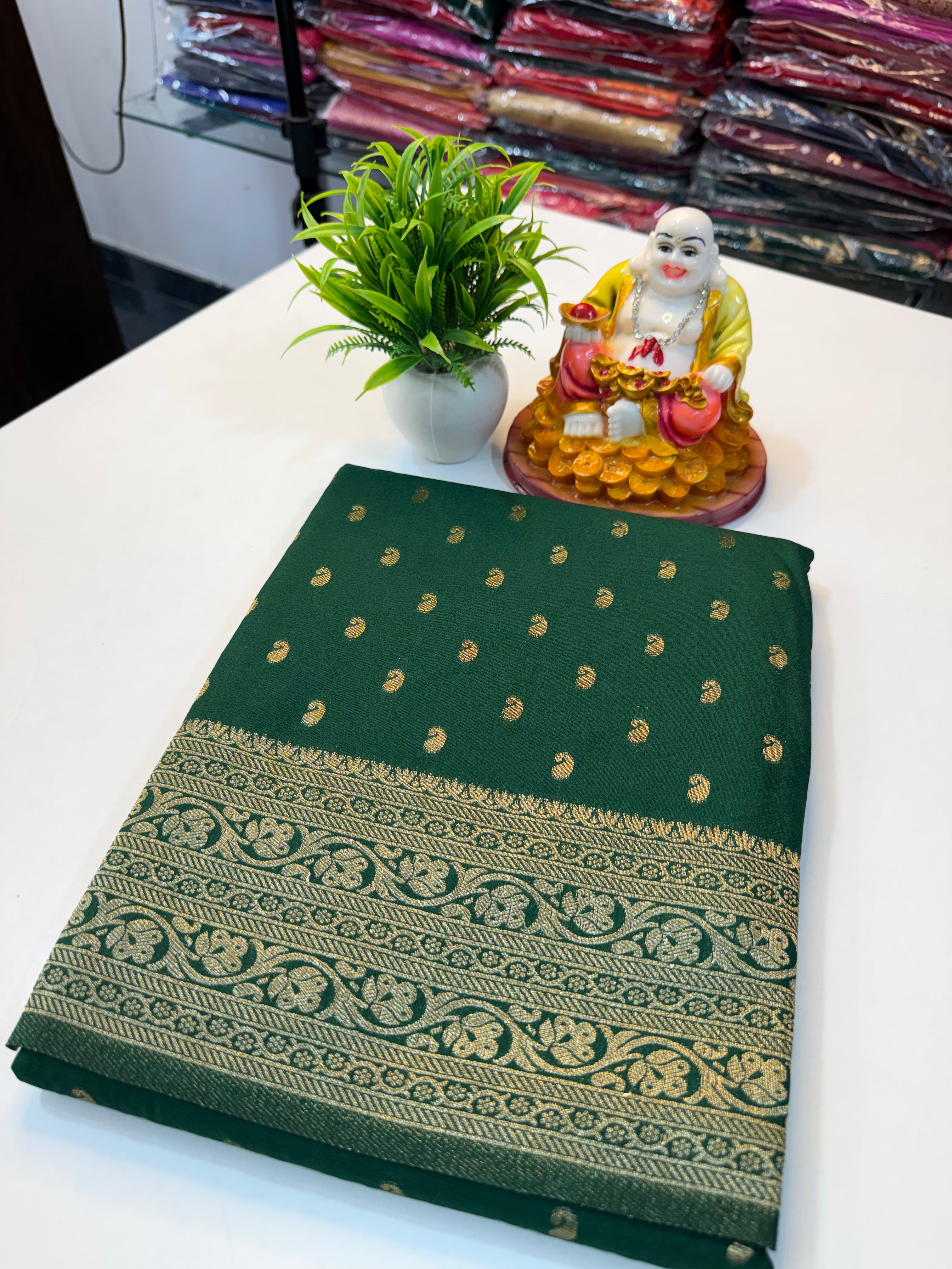 Beautiful Georgette Saree with Mango Buttas & Rich pallu …