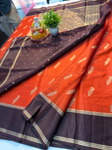 Premium Gajji Silk Saree with Peacock Design & Rich Pallu