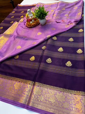 Mysore Crepe Silk Saree with Elegant Stripes