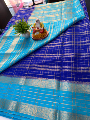 Mysore Crape Silk Saree with Elegant Stripes