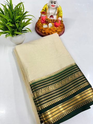 Elegant Semi Crepe Saree with Contrast Colours – Padmavathi Silks and Sarees