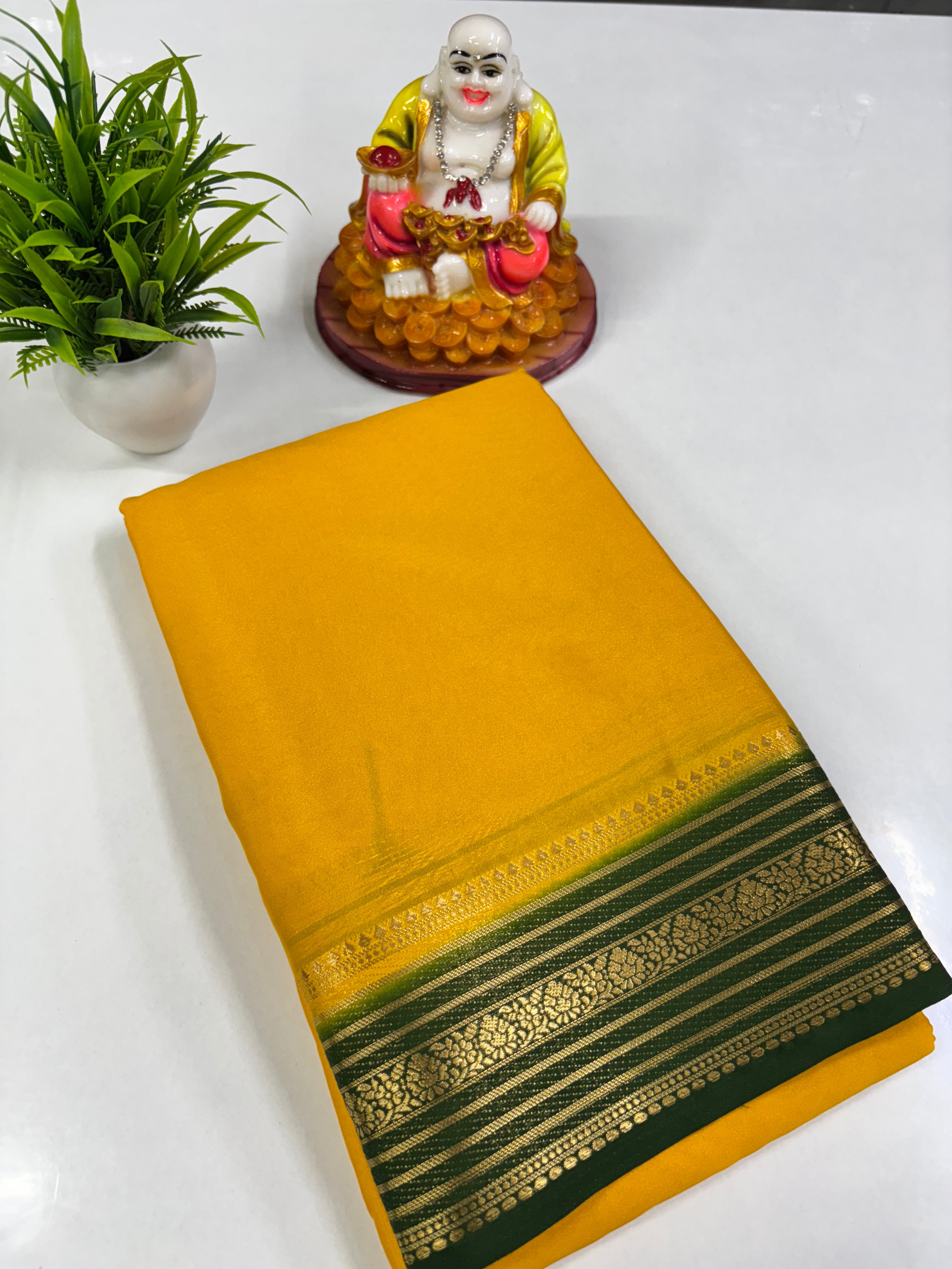 Elegant Semi Crepe Saree with Contrast Colours – Padmavathi Silks and Sarees