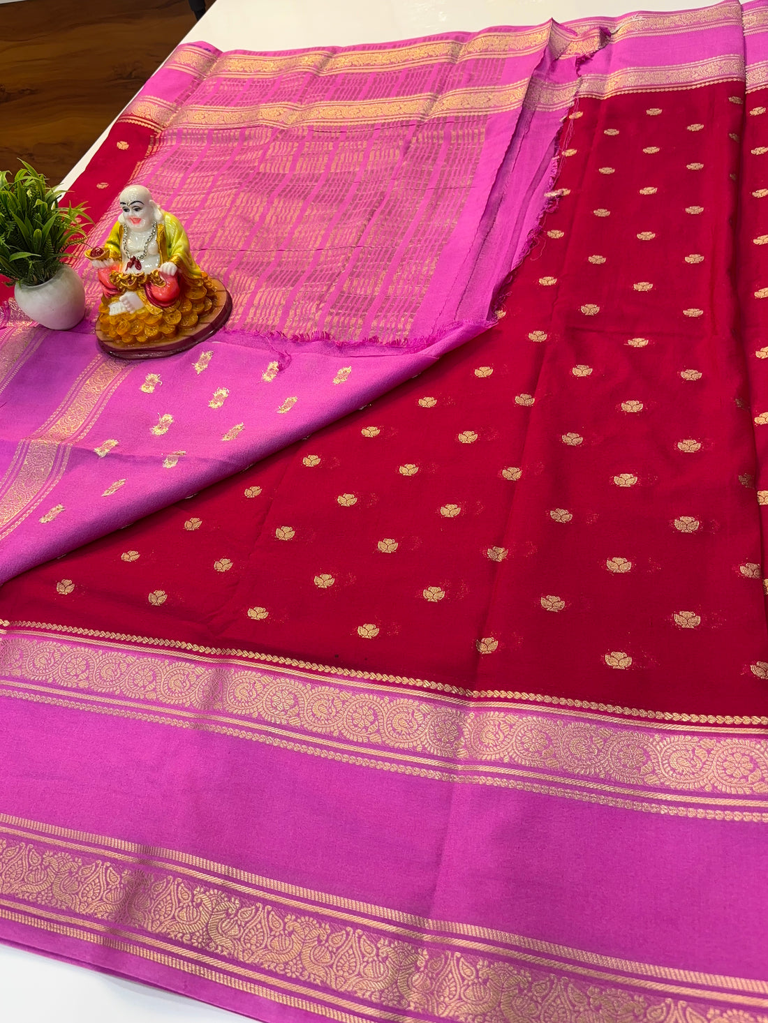 Mysore Crepe Silk Saree with Buttas & Bentex Border