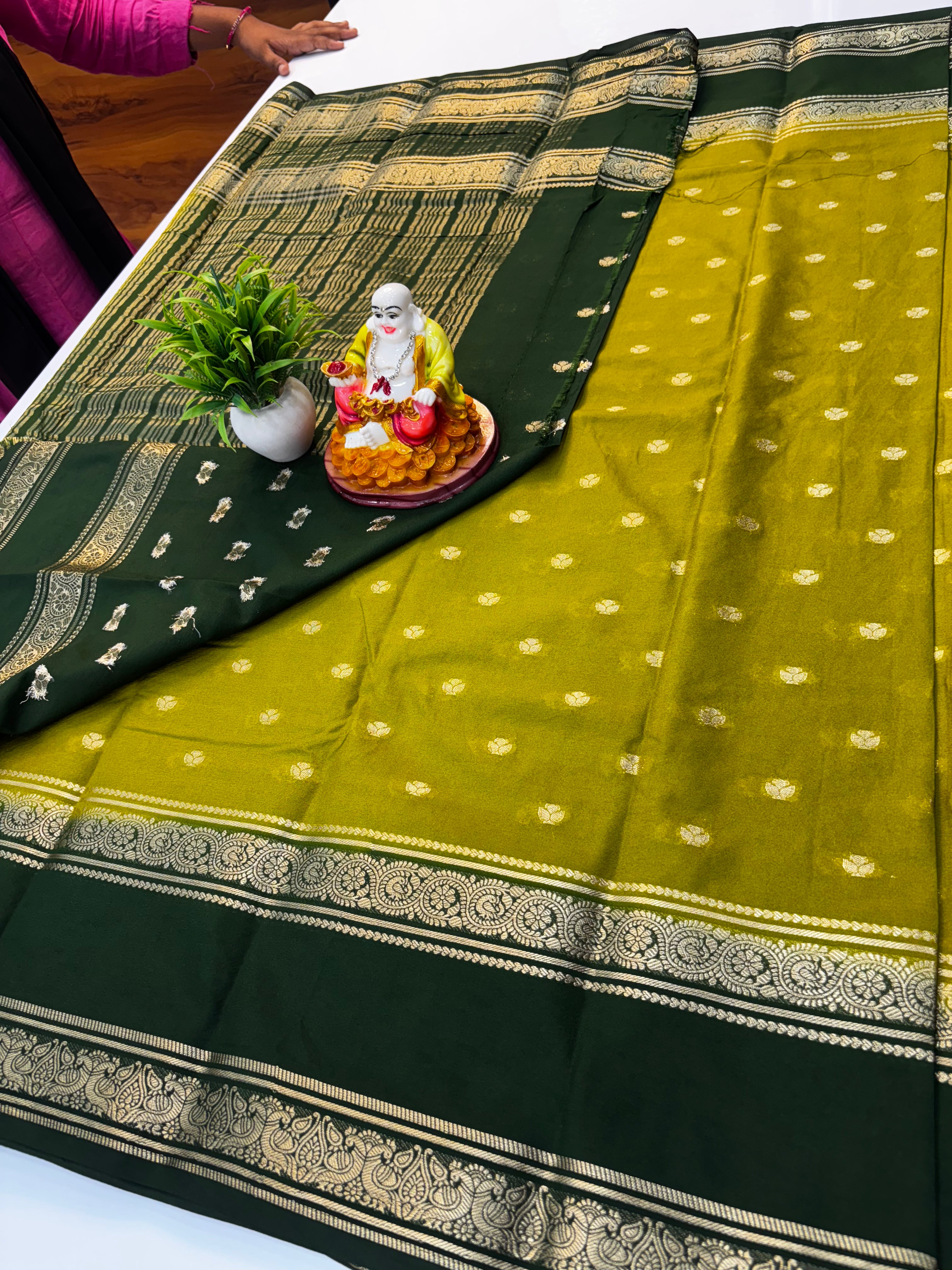 Mysore Crepe Silk Saree with Buttas & Bentex Border