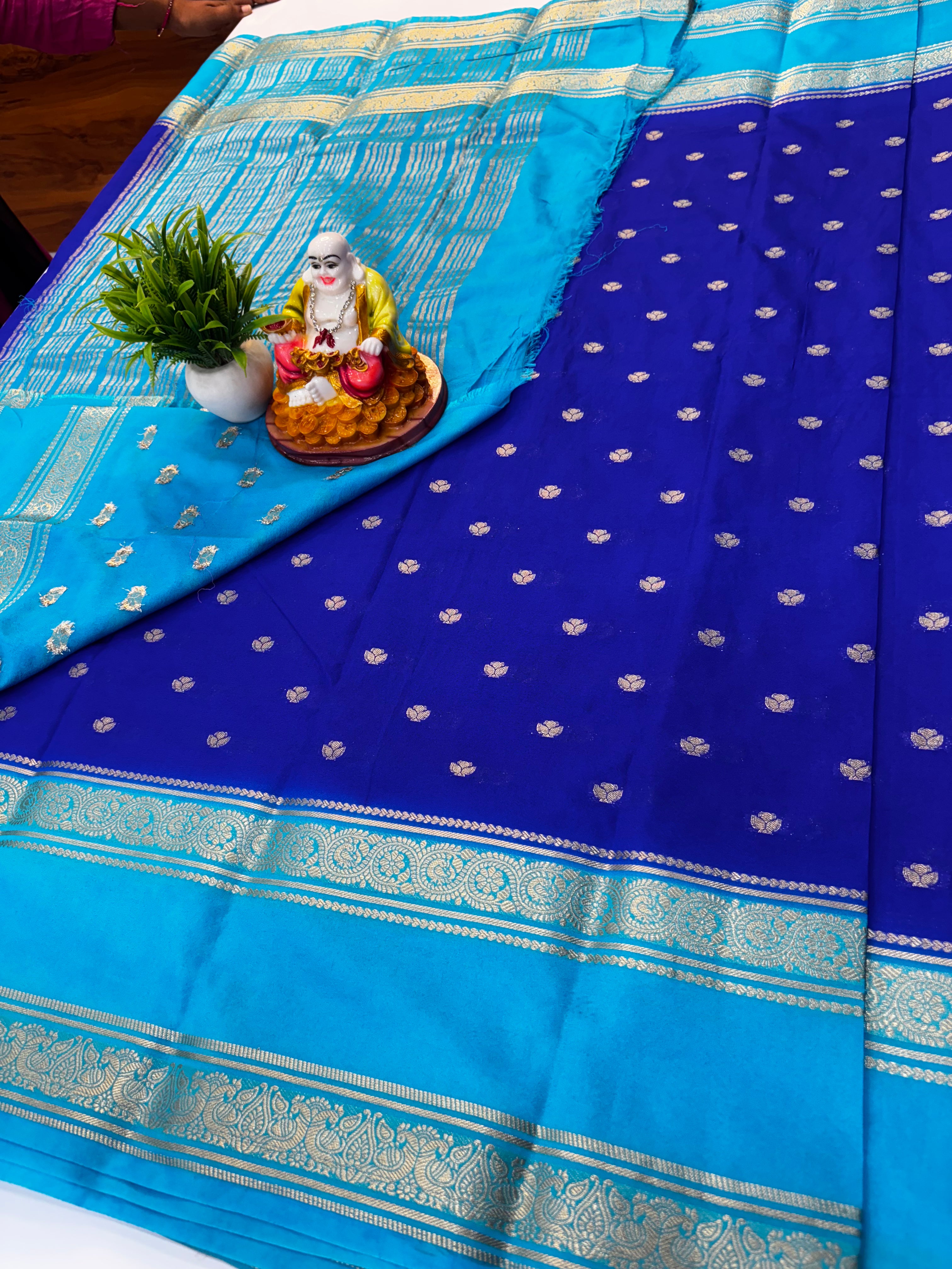 Mysore Crepe Silk Saree with Buttas & Bentex Border