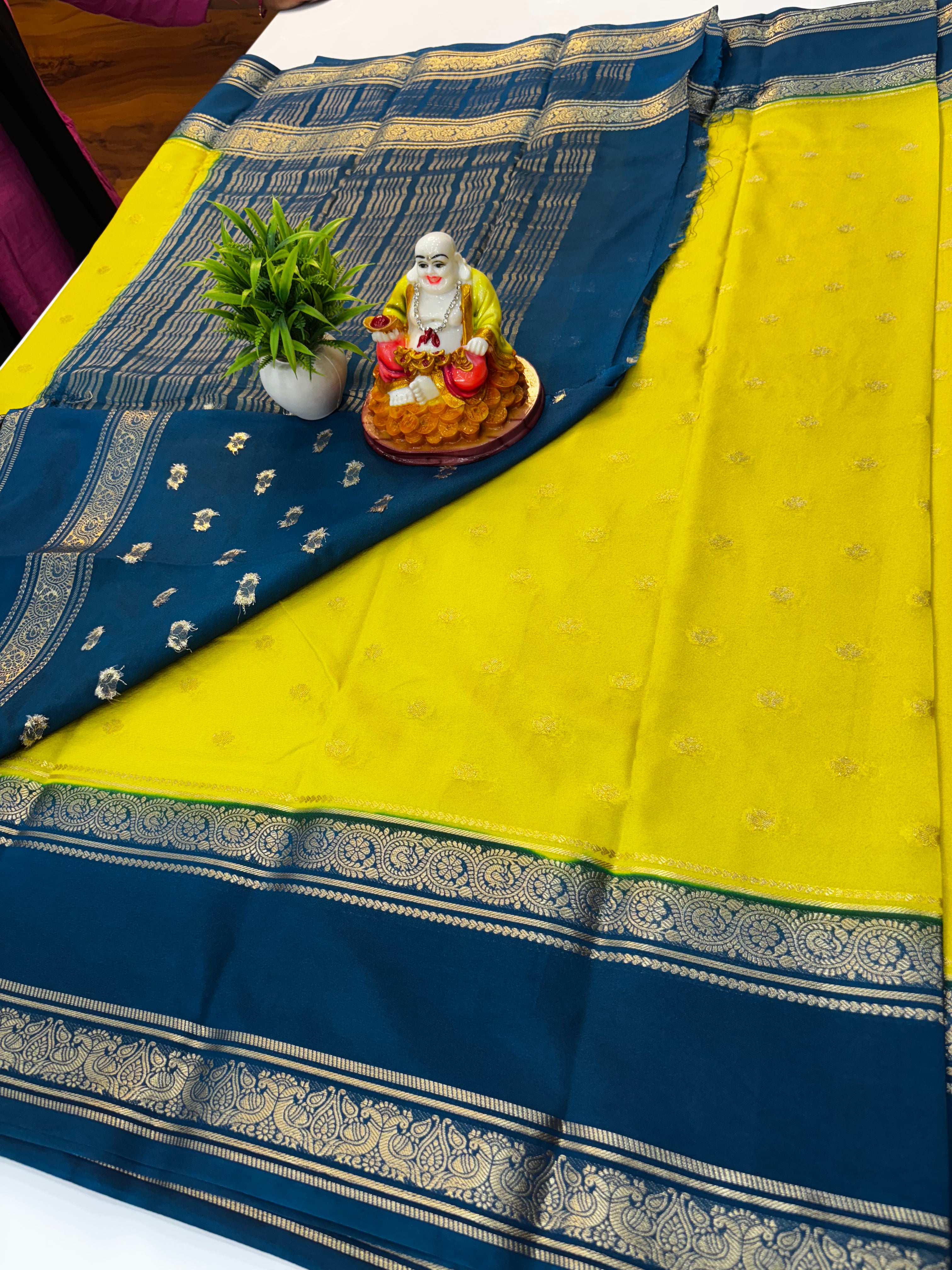Mysore Crepe Silk Saree with Buttas & Bentex Border