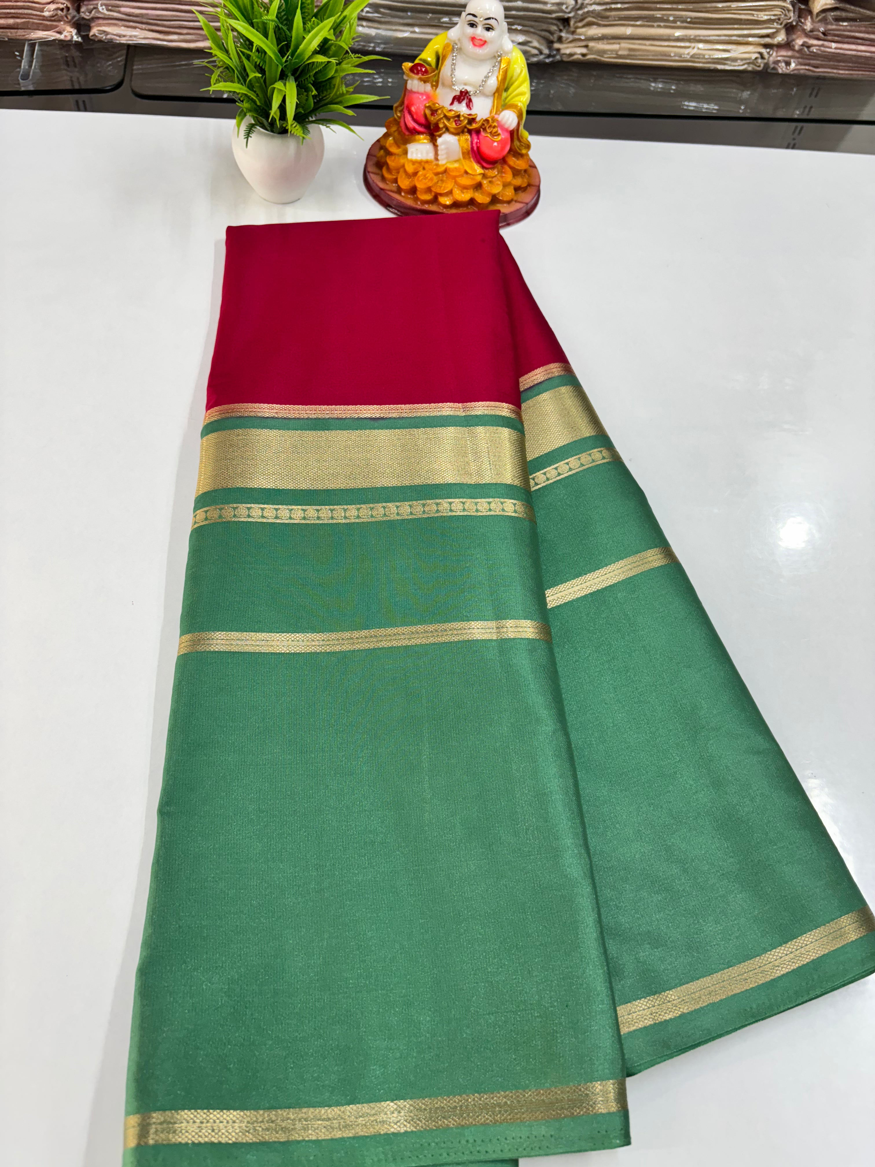 2D Premium Semi Crepe Saree with Beautiful Color Combination