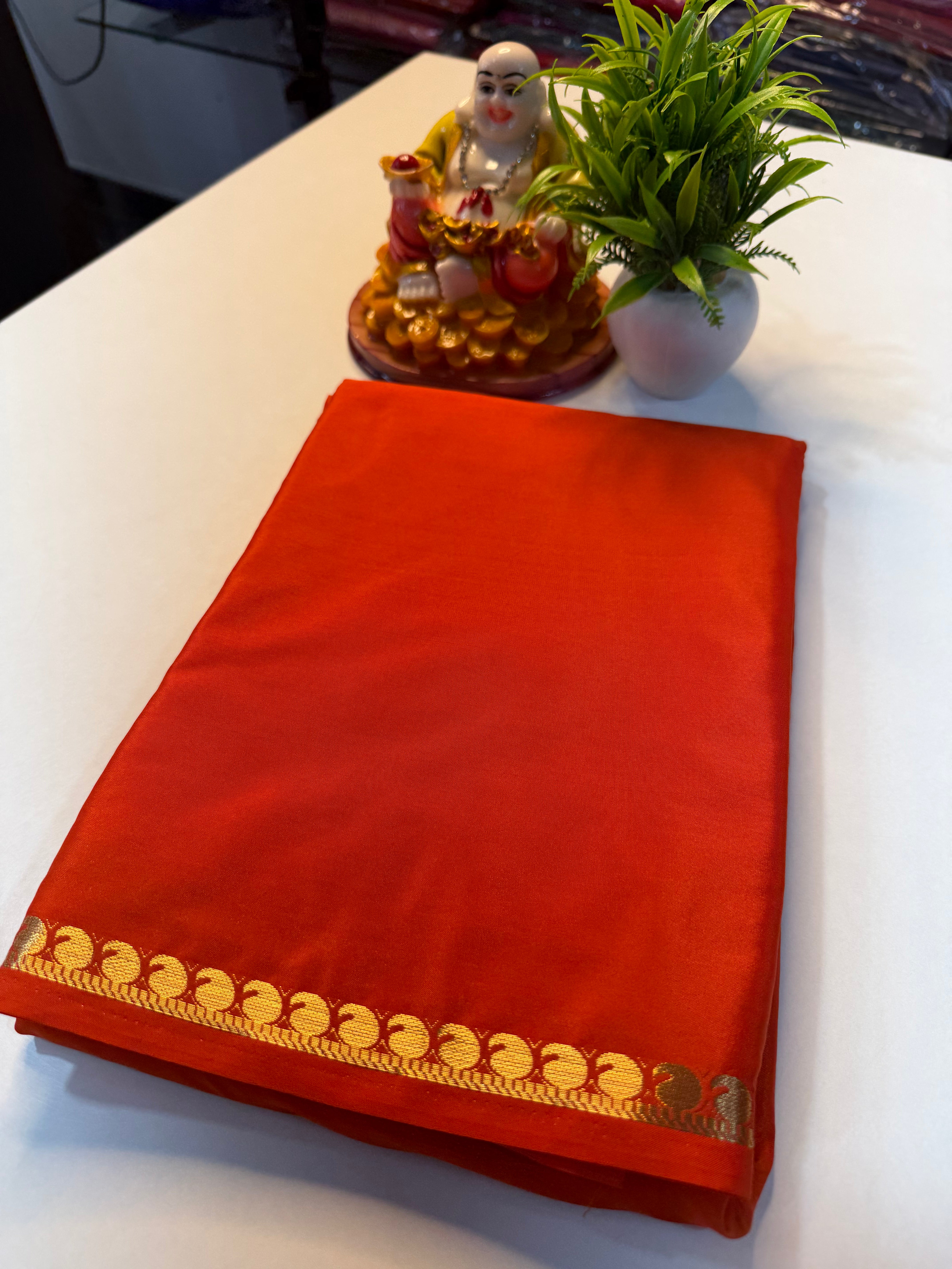 Premium Mysore Crape Silk Saree with Small Border & Chit pallu …
