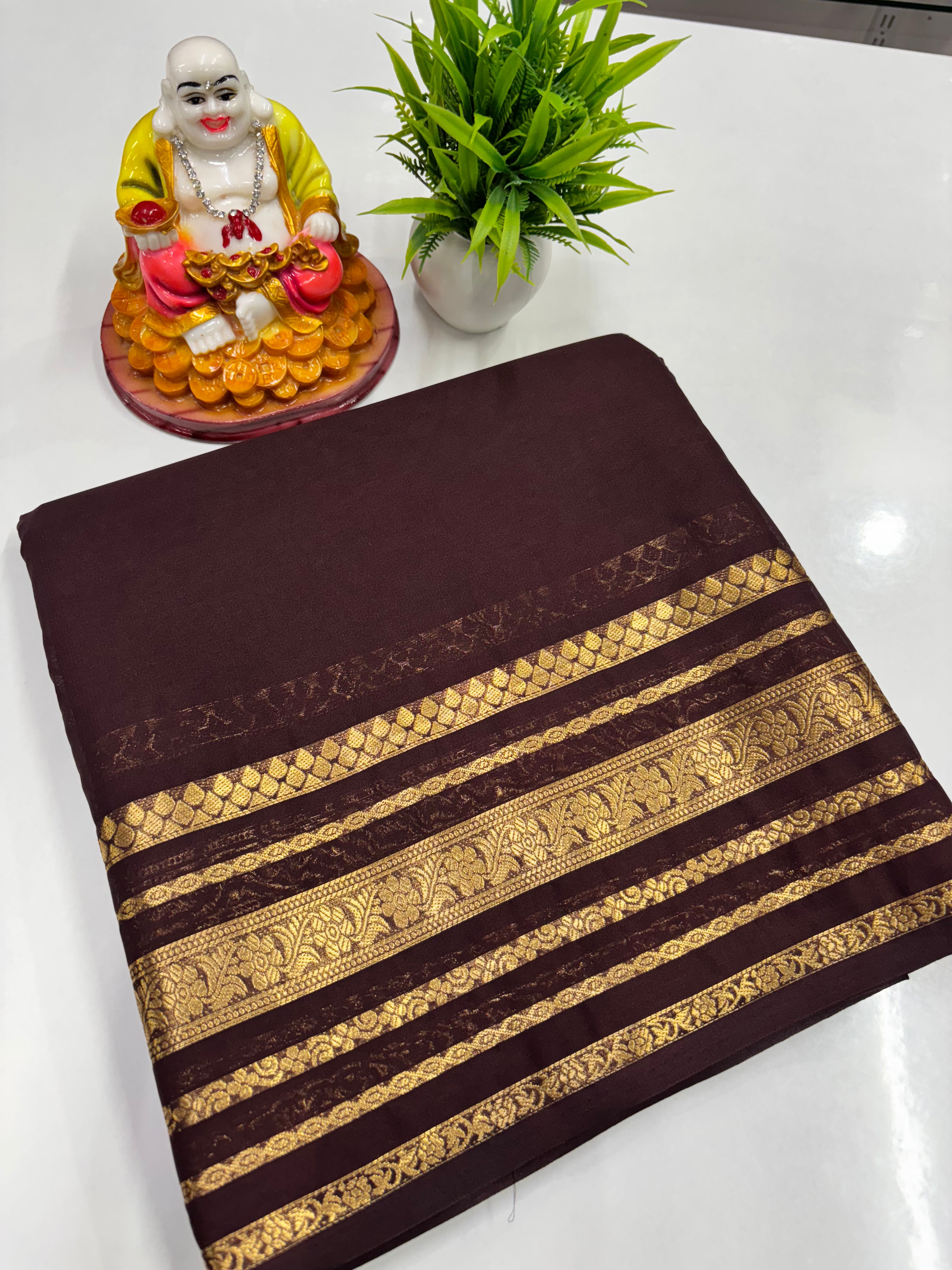 Elegant Semi Crepe Saree with Beautiful Self Colors – Padmavathi Silks and Sarees