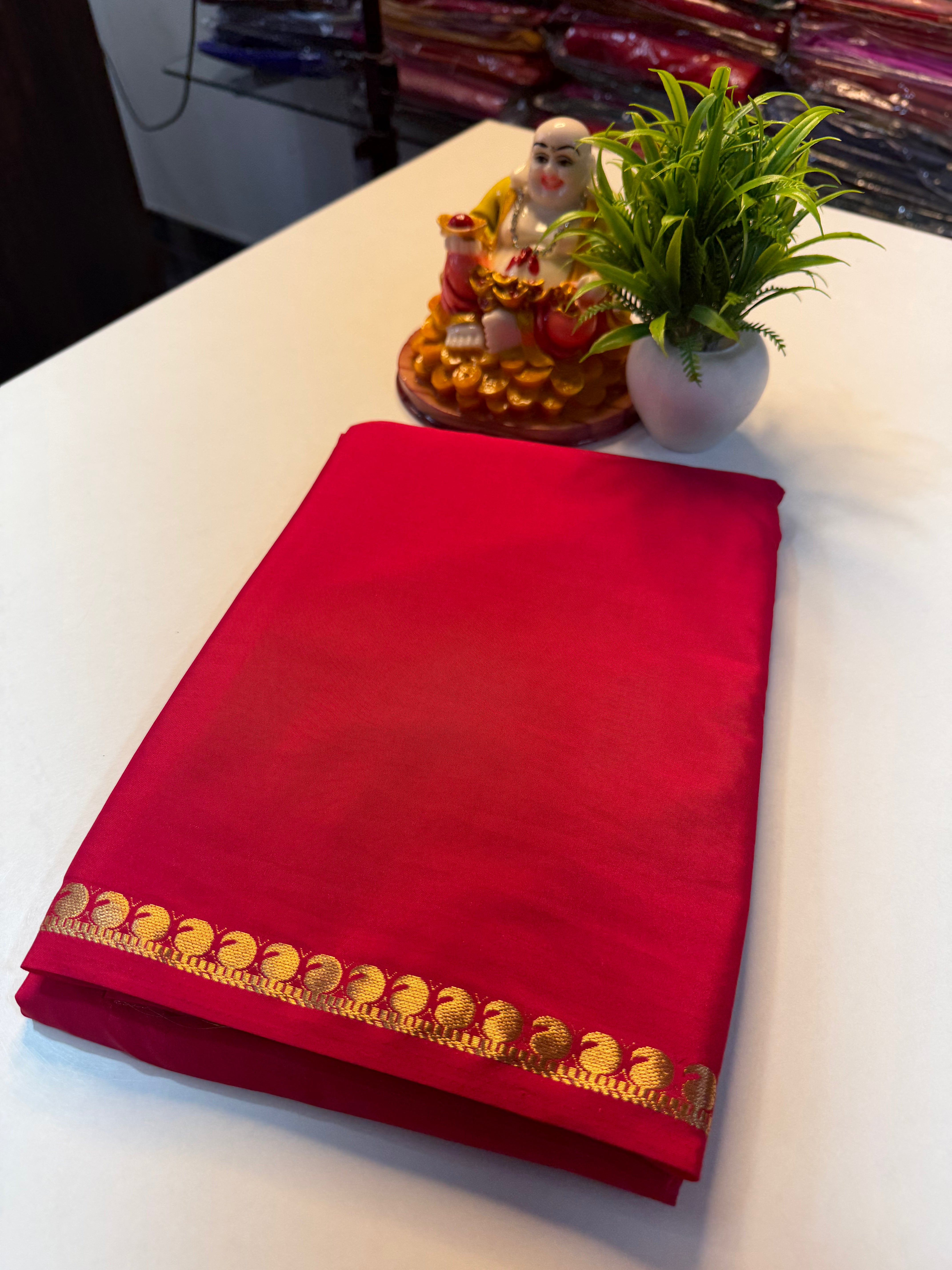 Premium Mysore Crape Silk Saree with Small Border & Chit pallu …