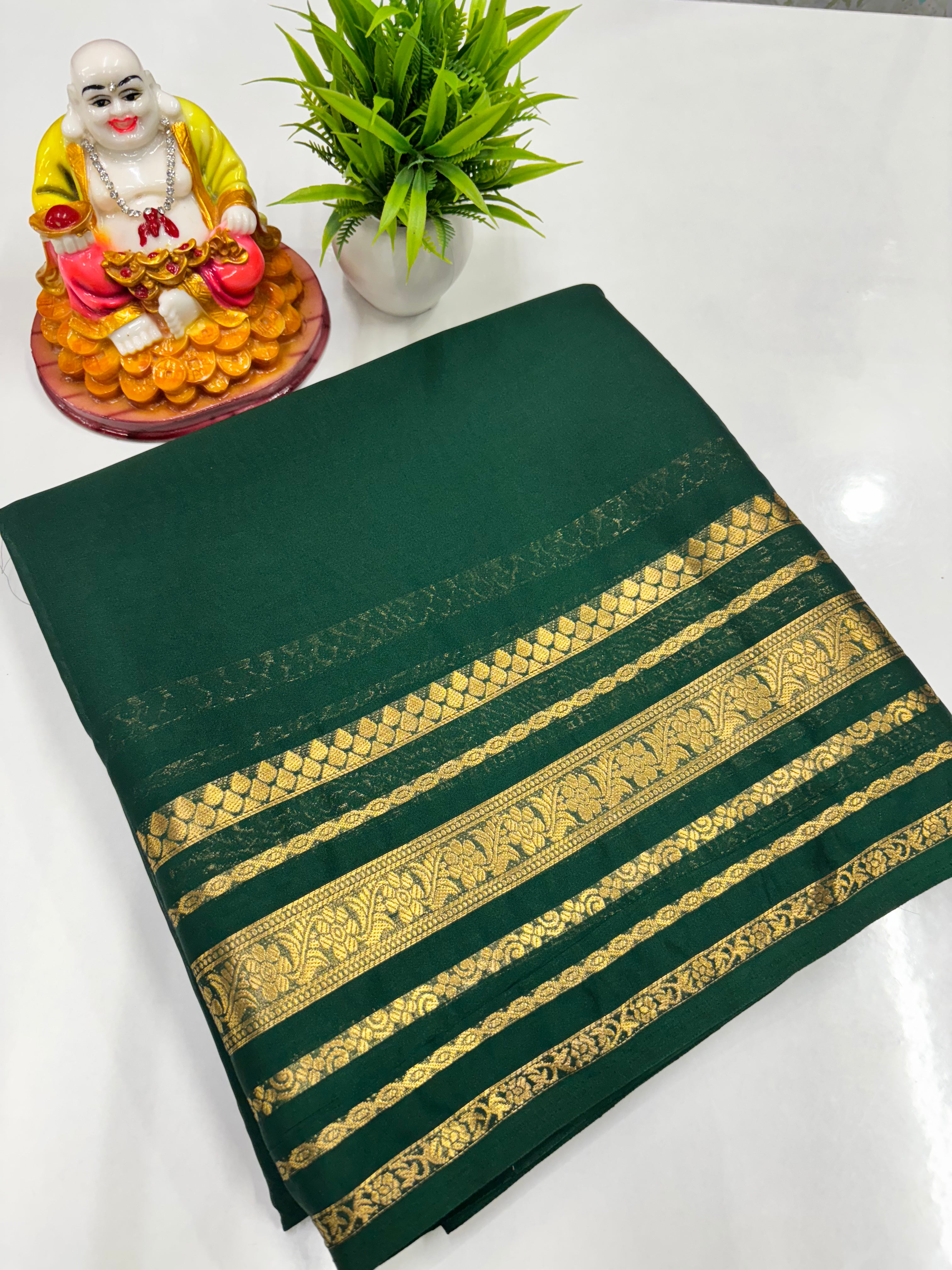 Elegant Semi Crepe Saree with Beautiful Self Colors – Padmavathi Silks and Sarees