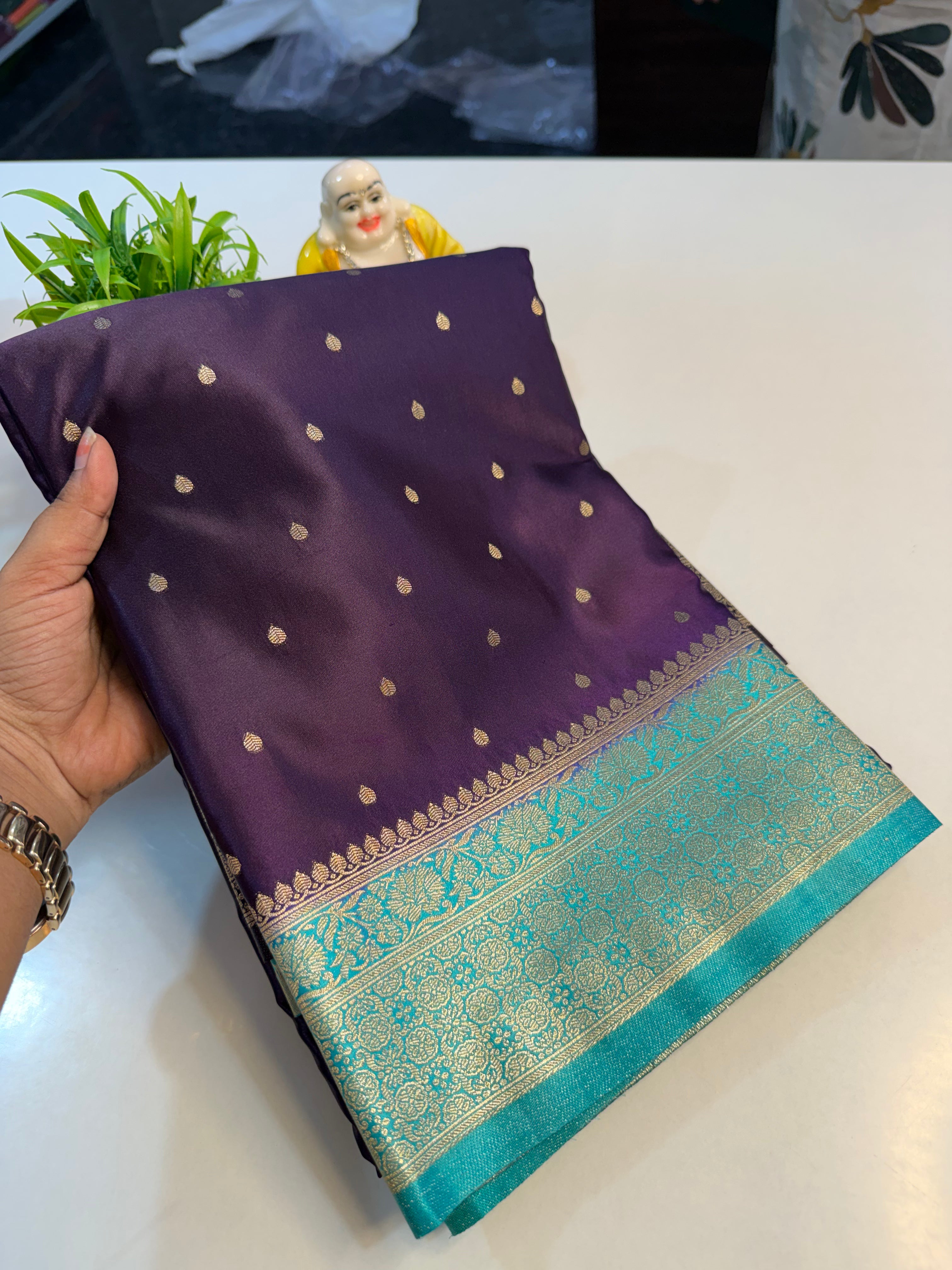 Premium Satin Saree with Buttas, Rich Pallu & Butta Blouse | Padmavathi Silks and Sarees…