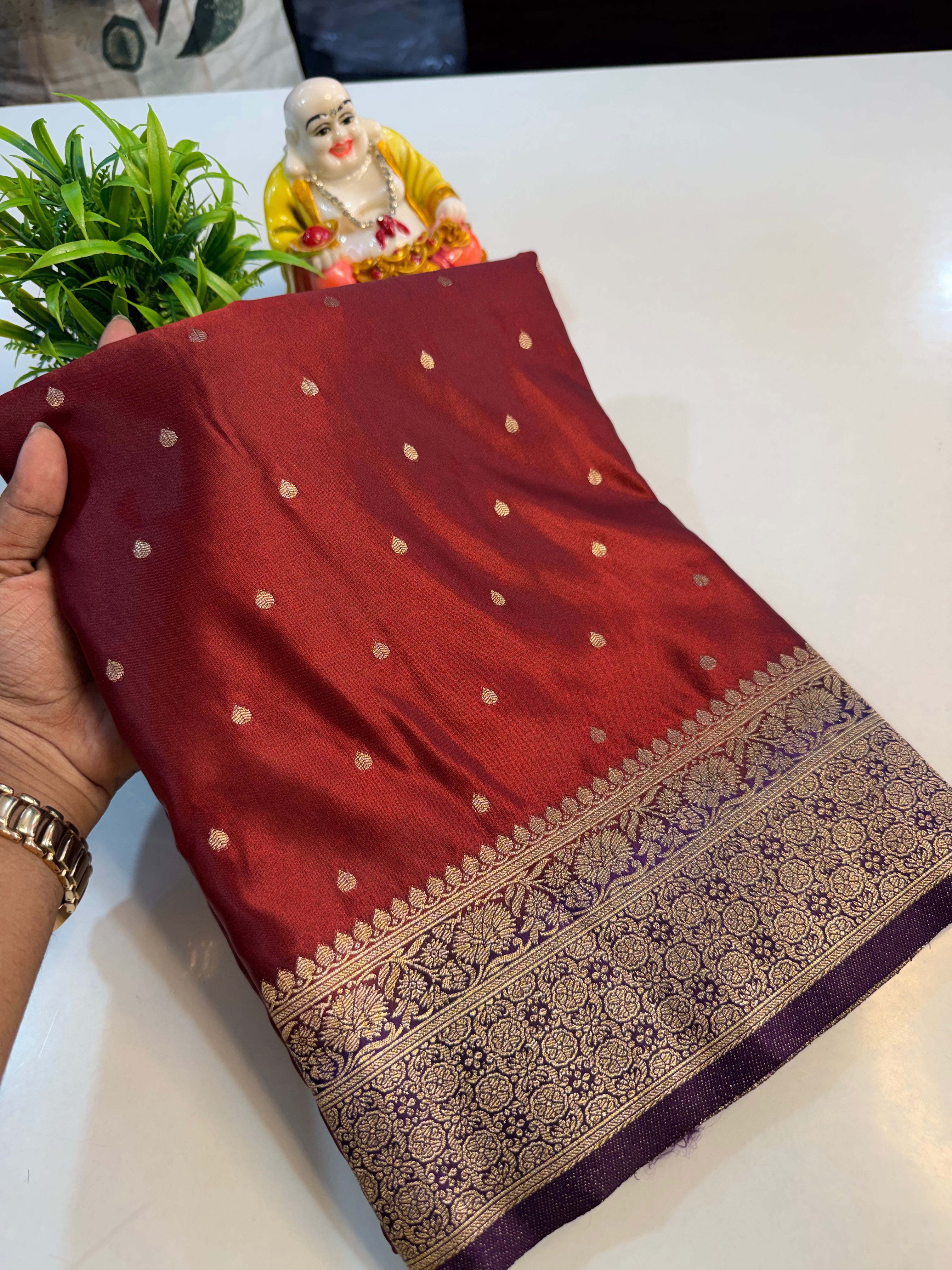 Premium Satin Saree with Buttas, Rich Pallu & Butta Blouse | Padmavathi Silks and Sarees…