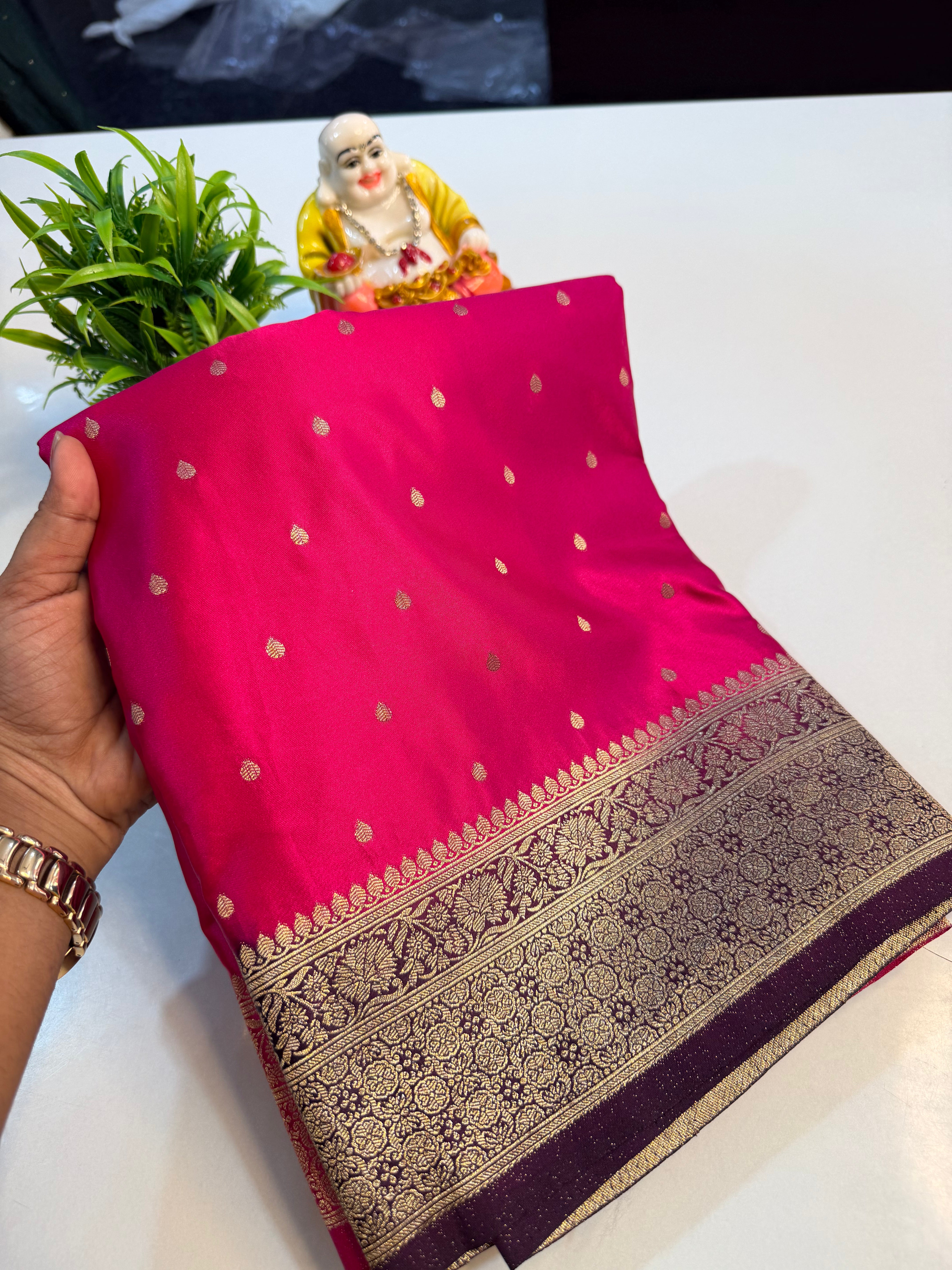 Premium Satin Saree with Buttas, Rich Pallu & Butta Blouse | Padmavathi Silks and Sarees…