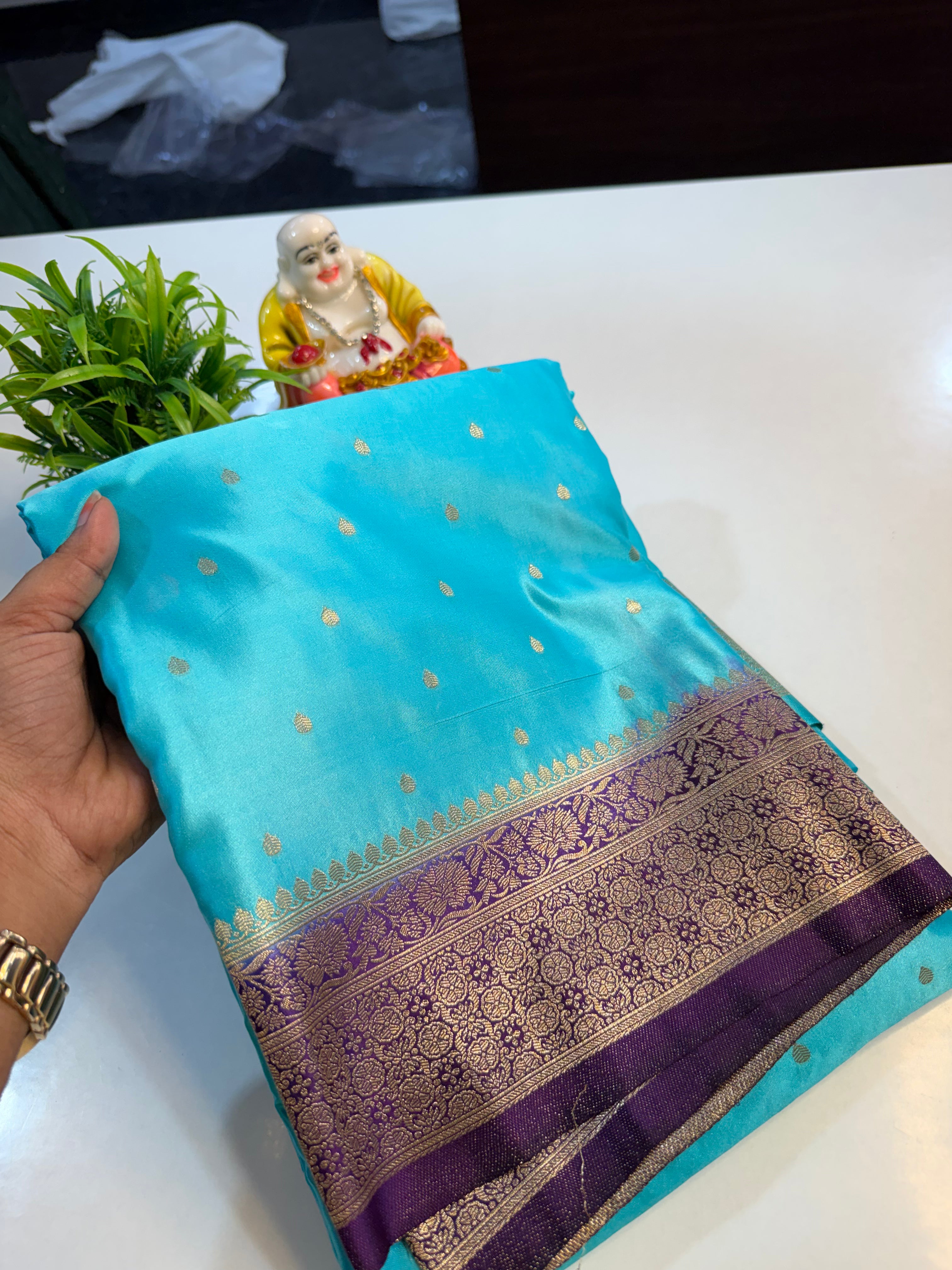 Premium Satin Saree with Buttas, Rich Pallu & Butta Blouse | Padmavathi Silks and Sarees…