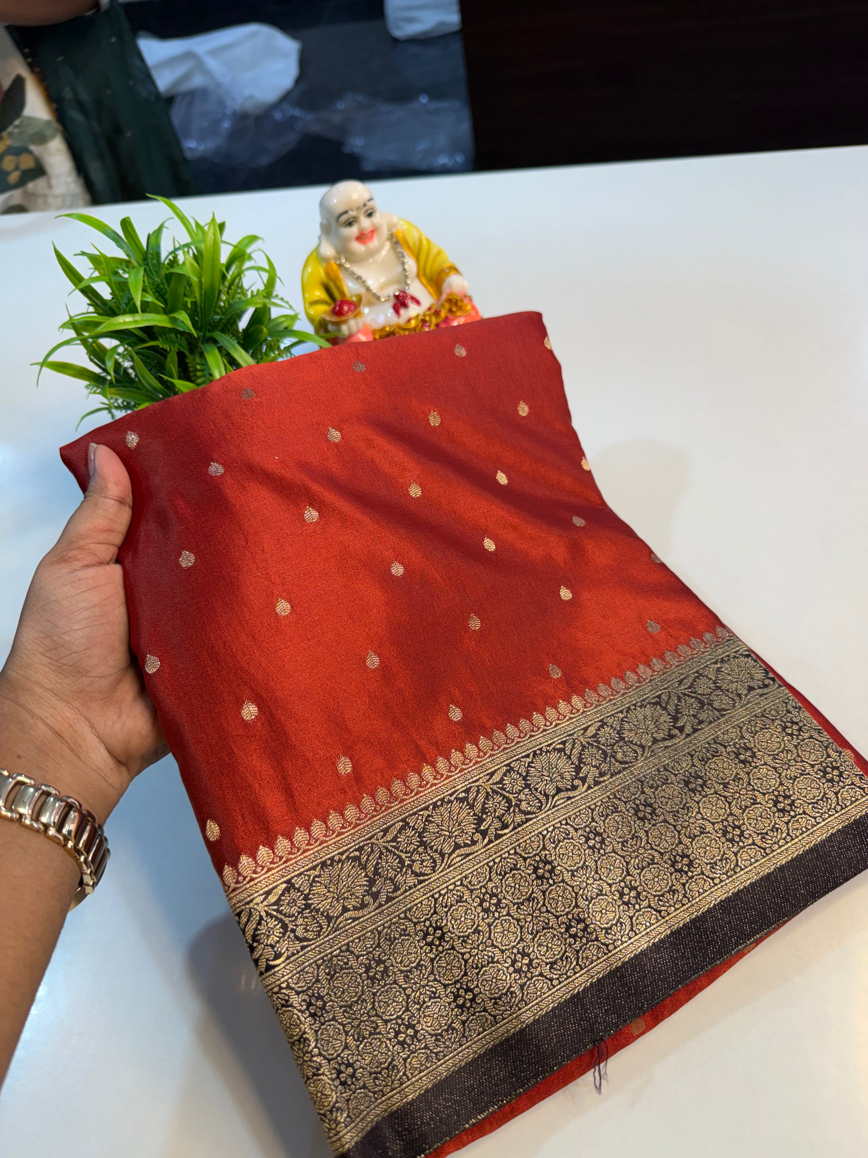 Premium Satin Saree with Buttas, Rich Pallu & Butta Blouse | Padmavathi Silks and Sarees…