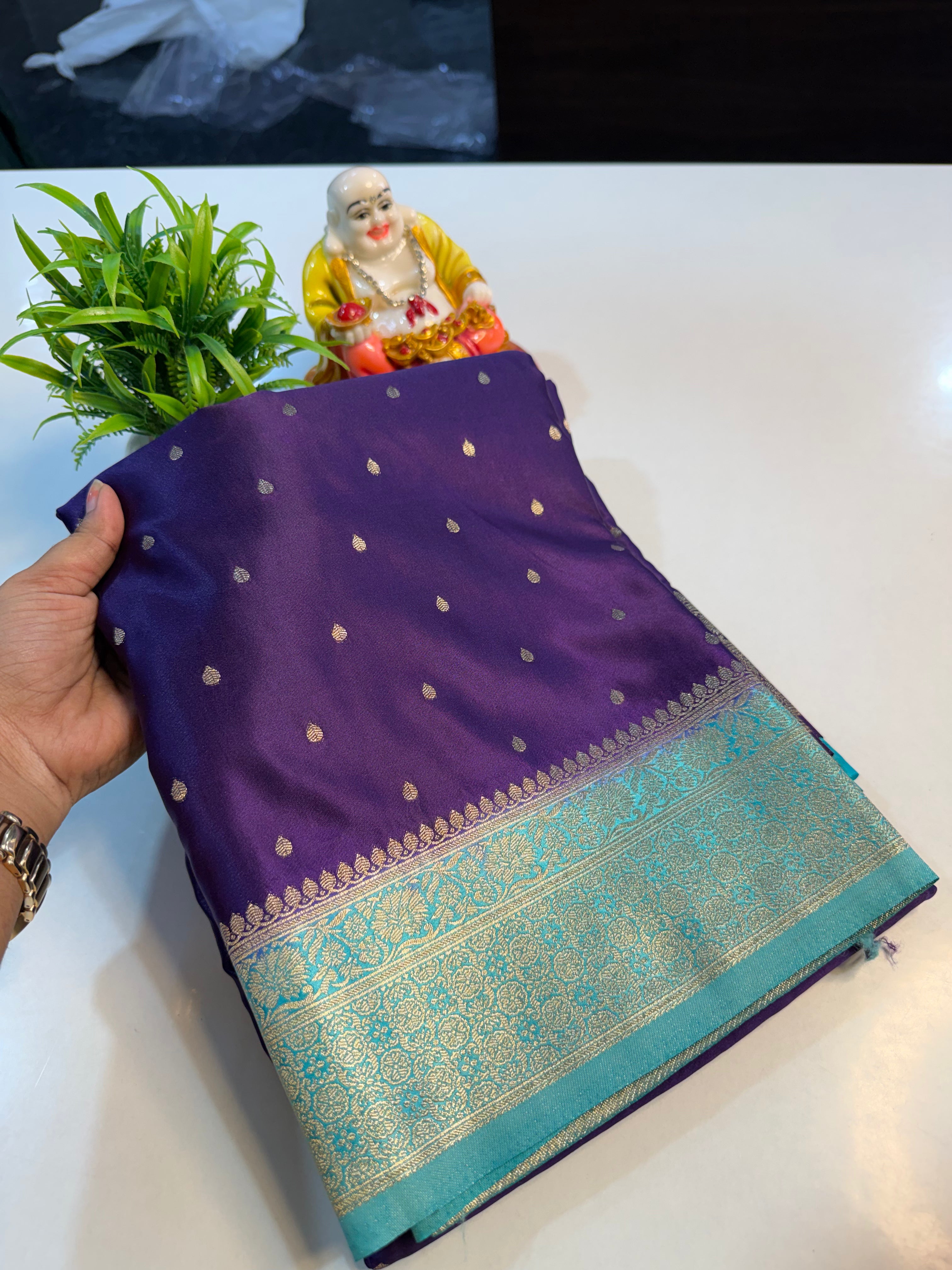 Premium Satin Saree with Buttas, Rich Pallu & Butta Blouse | Padmavathi Silks and Sarees…