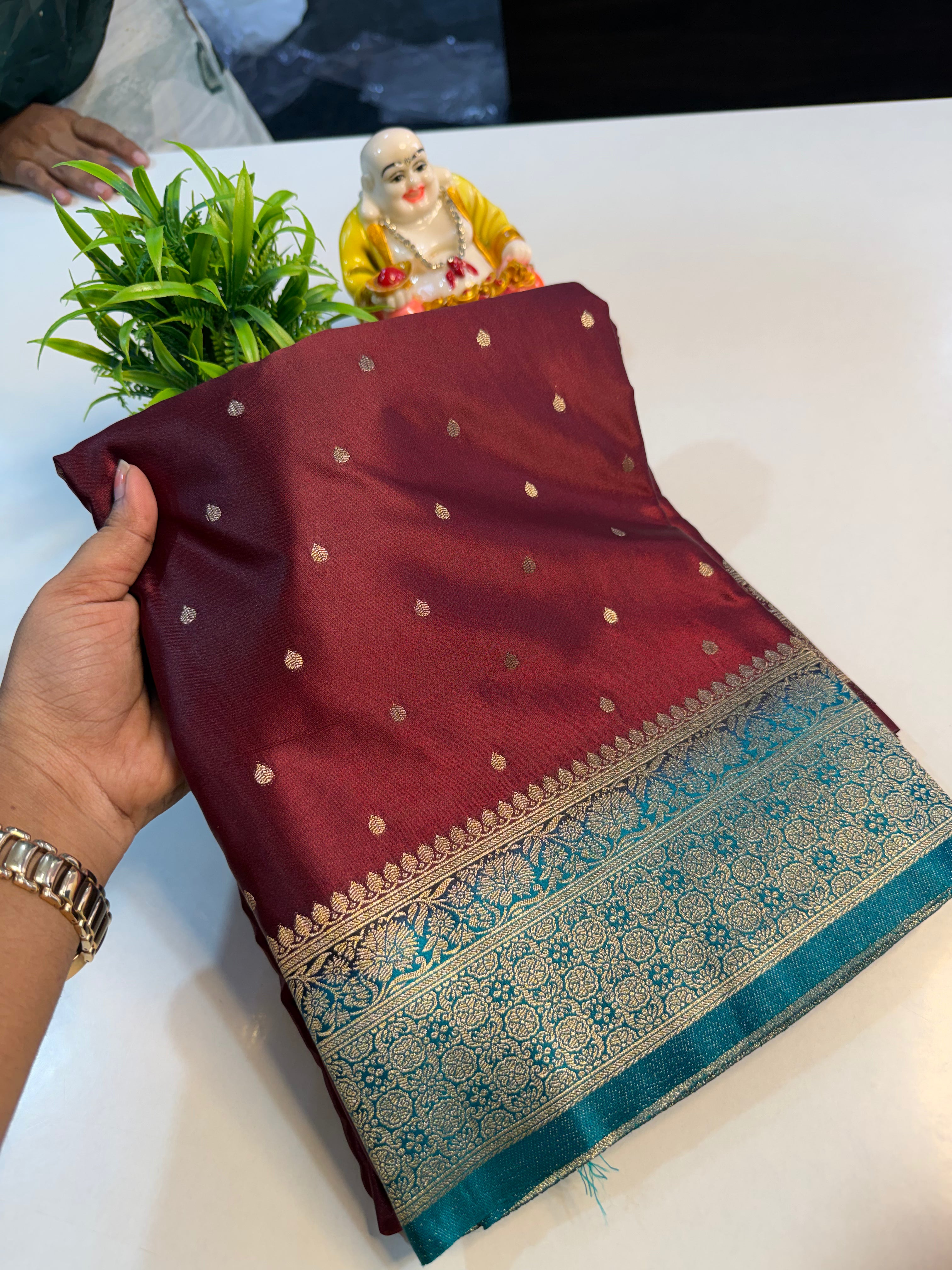 Premium Satin Saree with Buttas, Rich Pallu & Butta Blouse | Padmavathi Silks and Sarees…