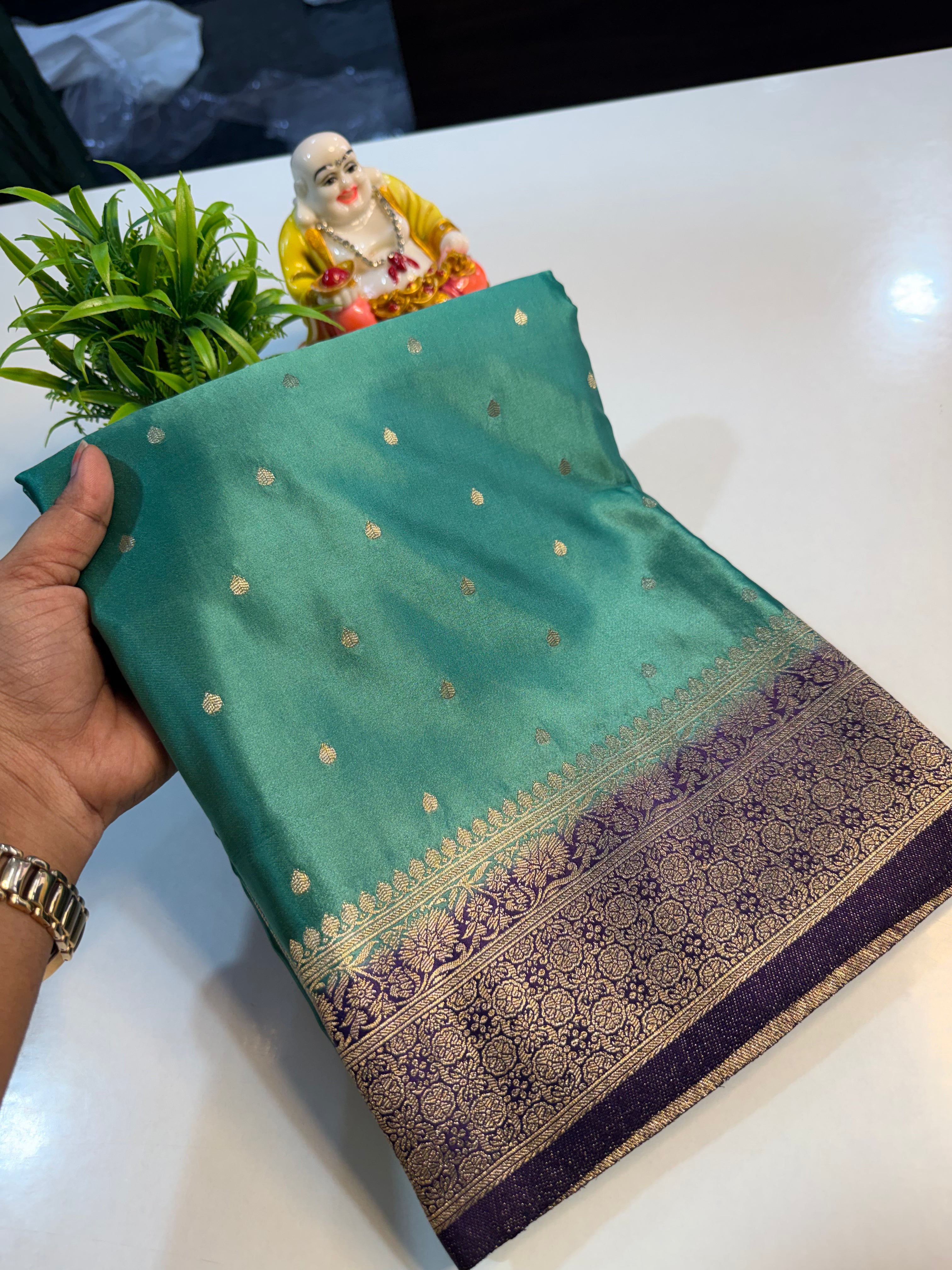 Premium Satin Saree with Buttas, Rich Pallu & Butta Blouse | Padmavathi Silks and Sarees…