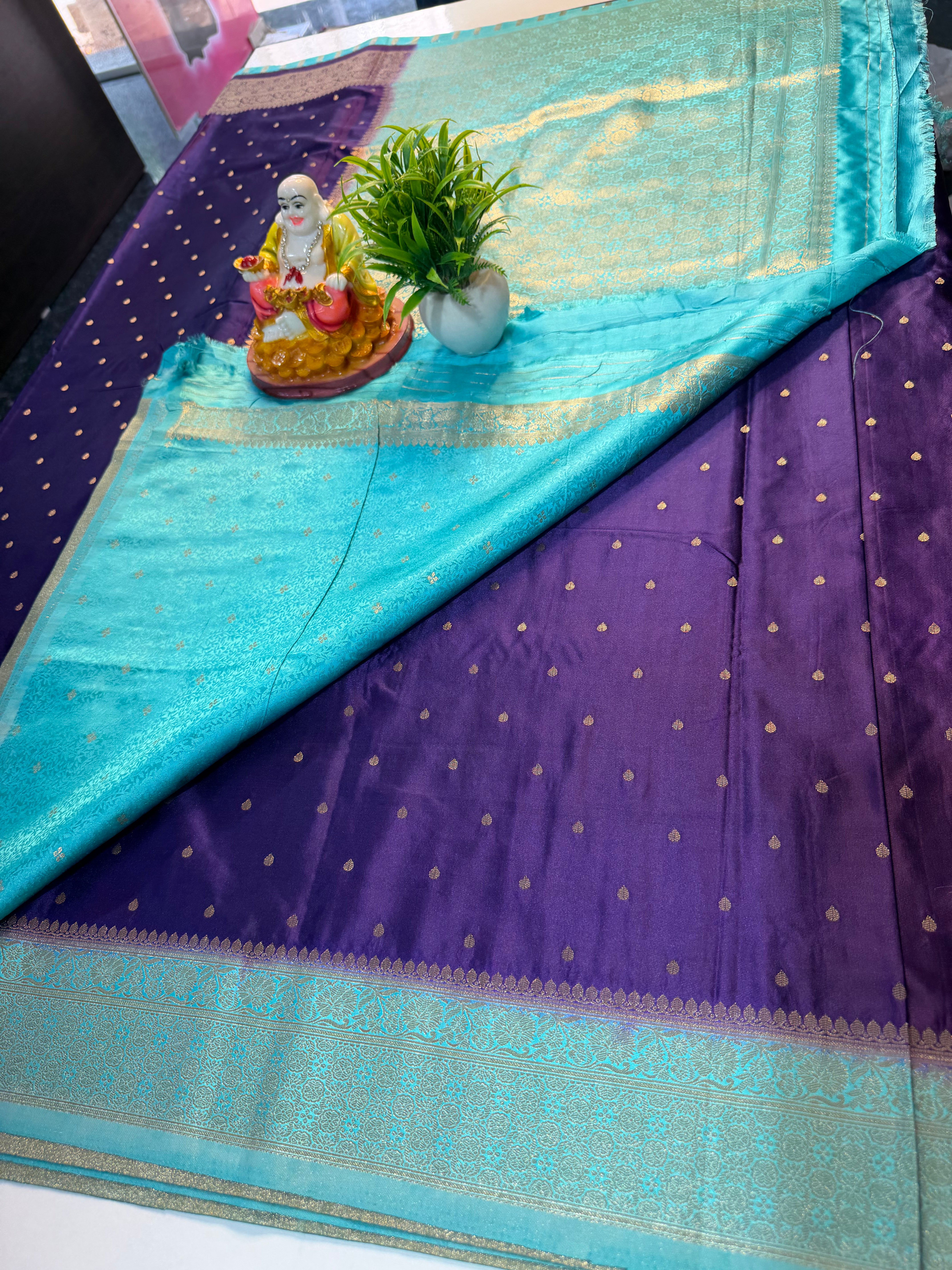 Premium Satin Saree with Buttas, Rich Pallu & Butta Blouse | Padmavathi Silks and Sarees…