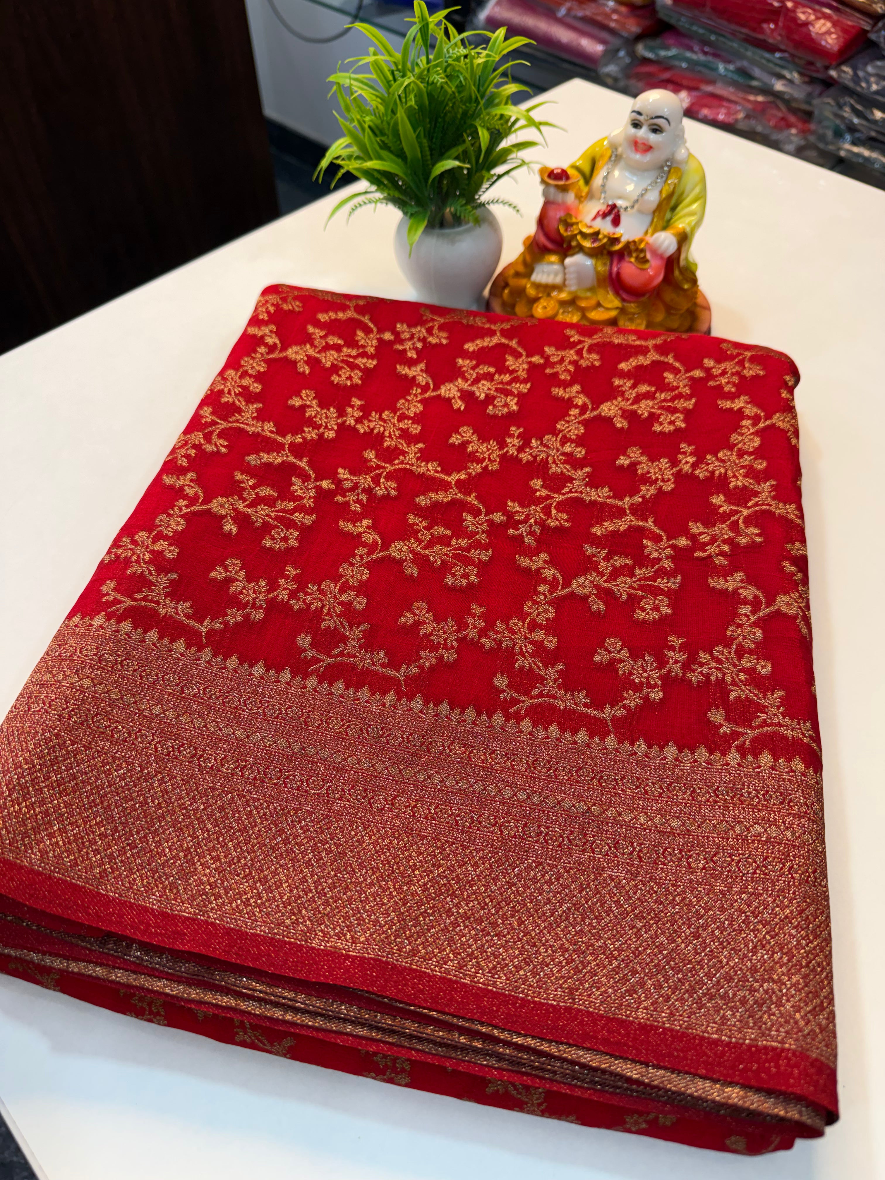 premium Georgette Saree with Meenakari Pattern, Rich Pallu &amp; Coco Zari Weaving | Padmavathi Silks and Sarees…