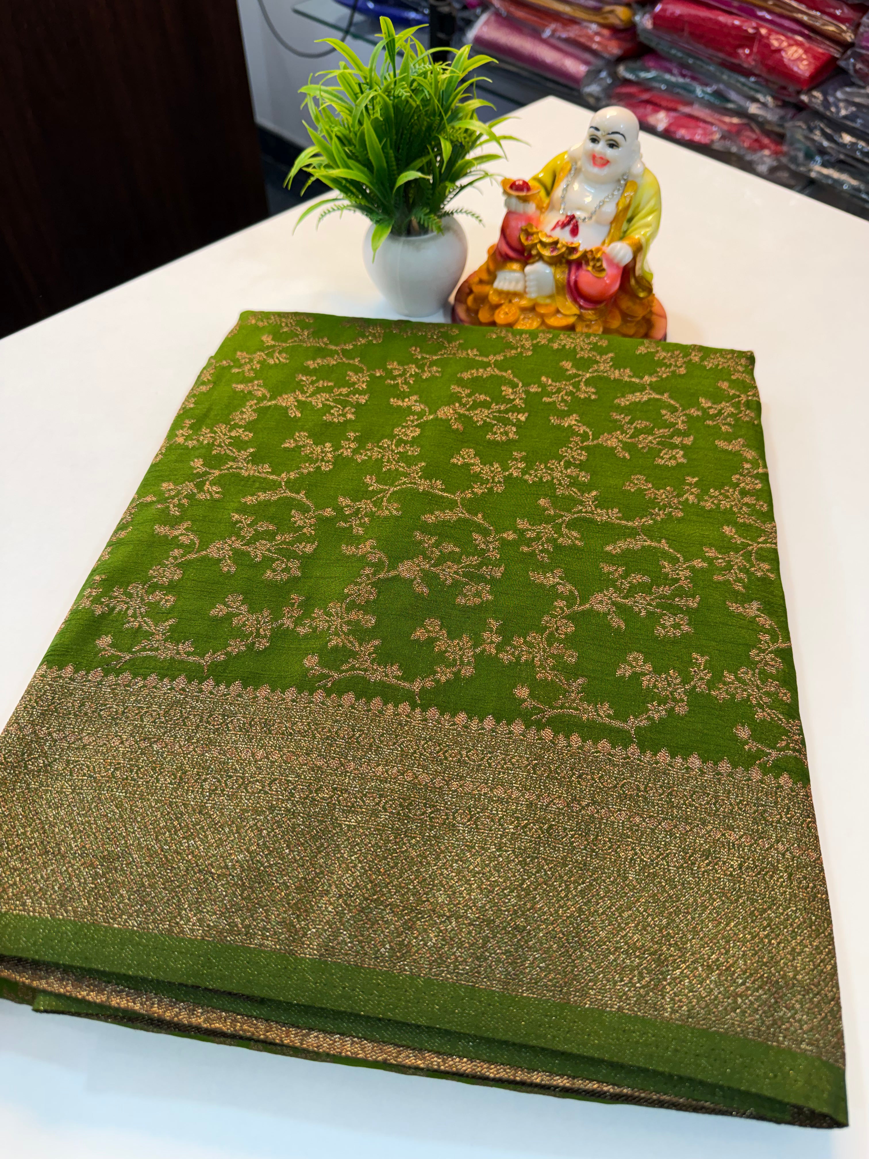 premium Georgette Saree with Meenakari Pattern, Rich Pallu &amp; Coco Zari Weaving | Padmavathi Silks and Sarees…