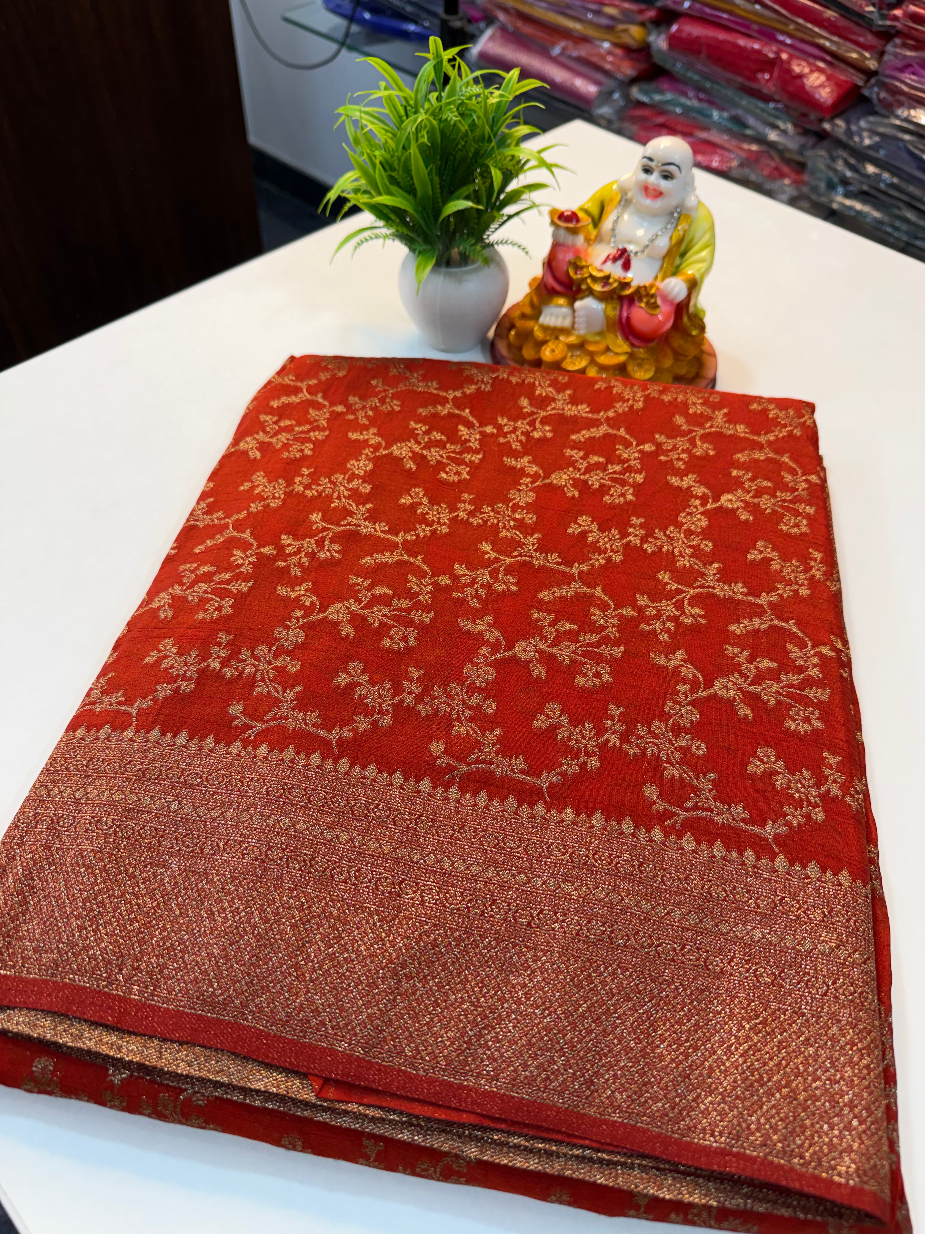 premium Georgette Saree with Meenakari Pattern, Rich Pallu &amp; Coco Zari Weaving | Padmavathi Silks and Sarees…