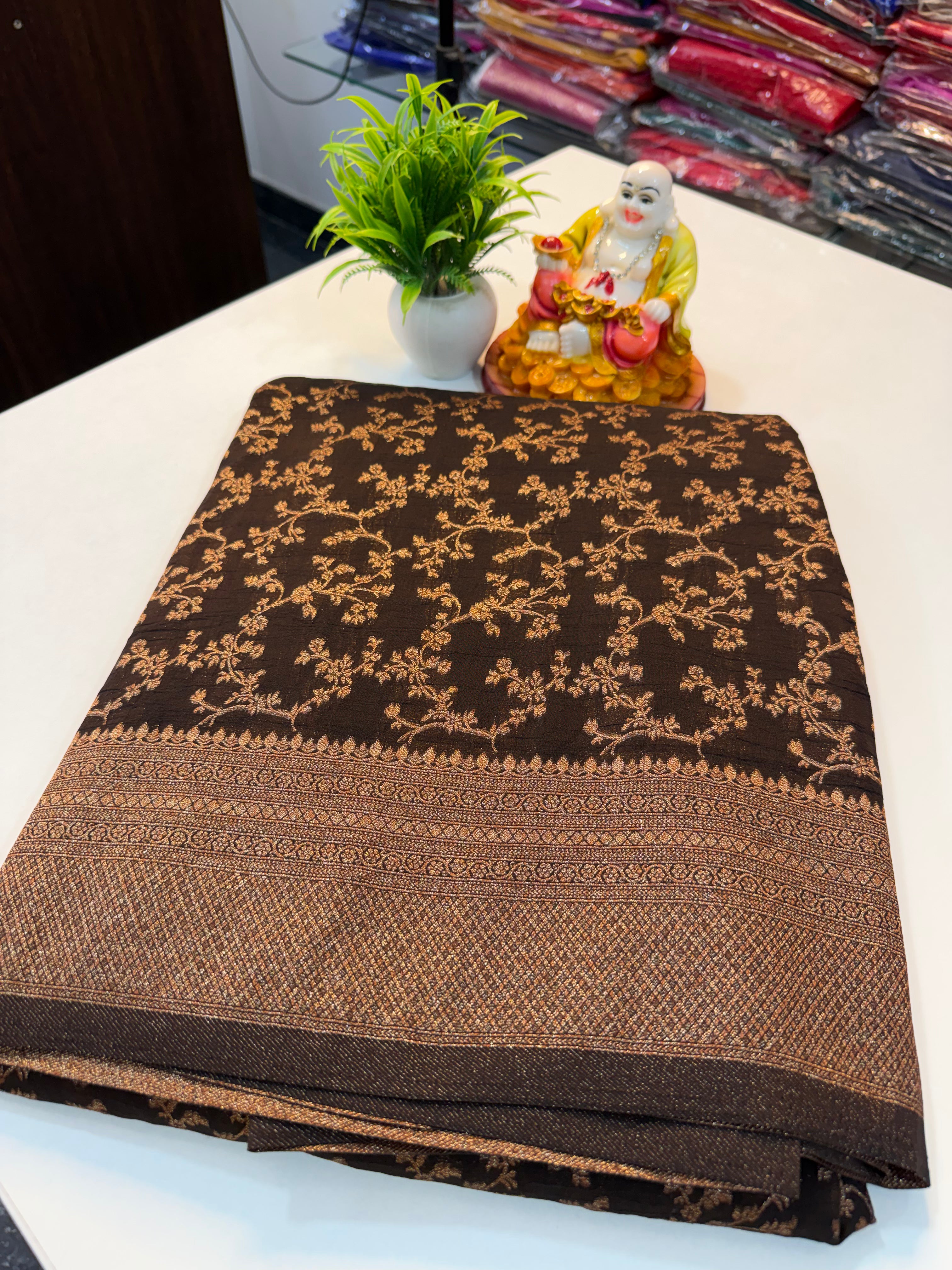premium Georgette Saree with Meenakari Pattern, Rich Pallu &amp; Coco Zari Weaving | Padmavathi Silks and Sarees…