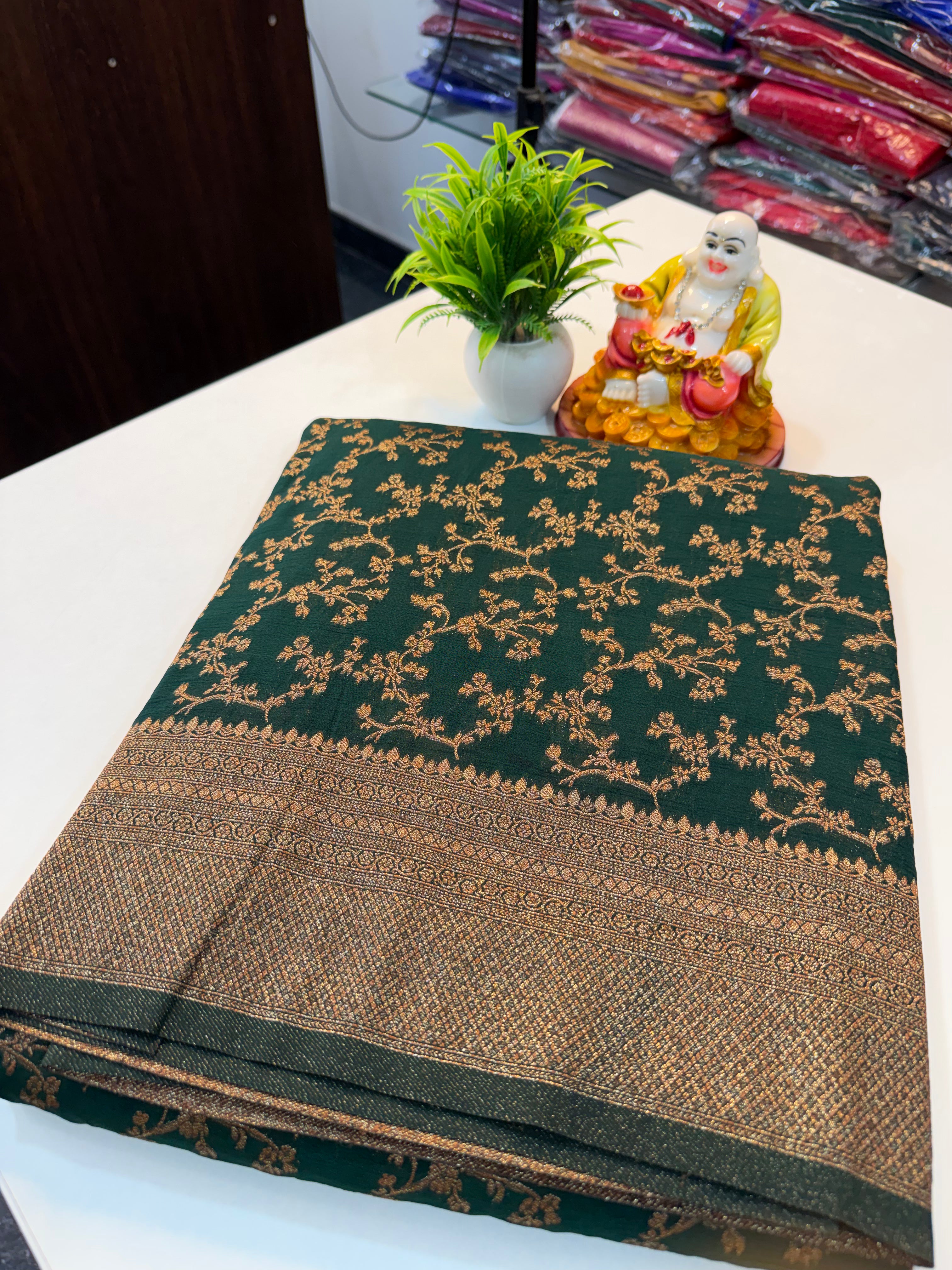 premium Georgette Saree with Meenakari Pattern, Rich Pallu &amp; Coco Zari Weaving | Padmavathi Silks and Sarees…
