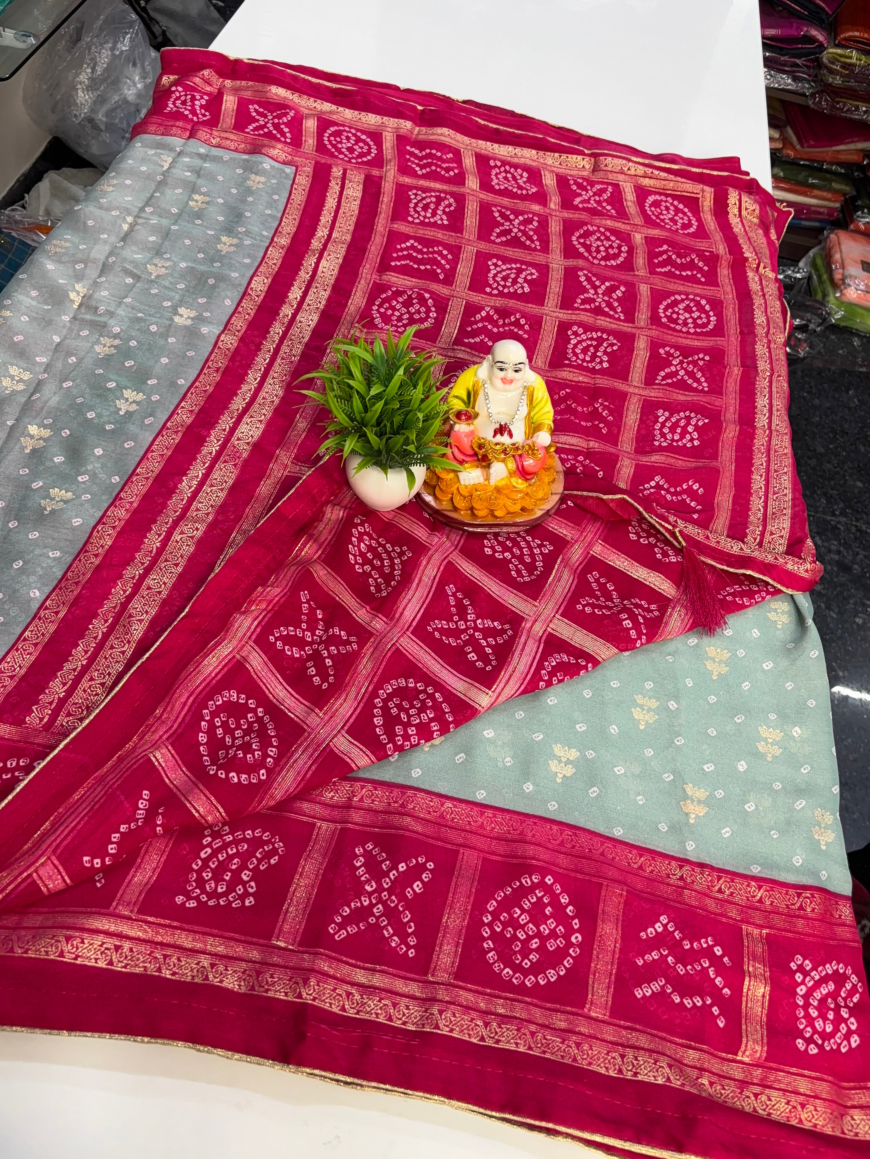 Beautiful Bandhini Design Fancy Saree