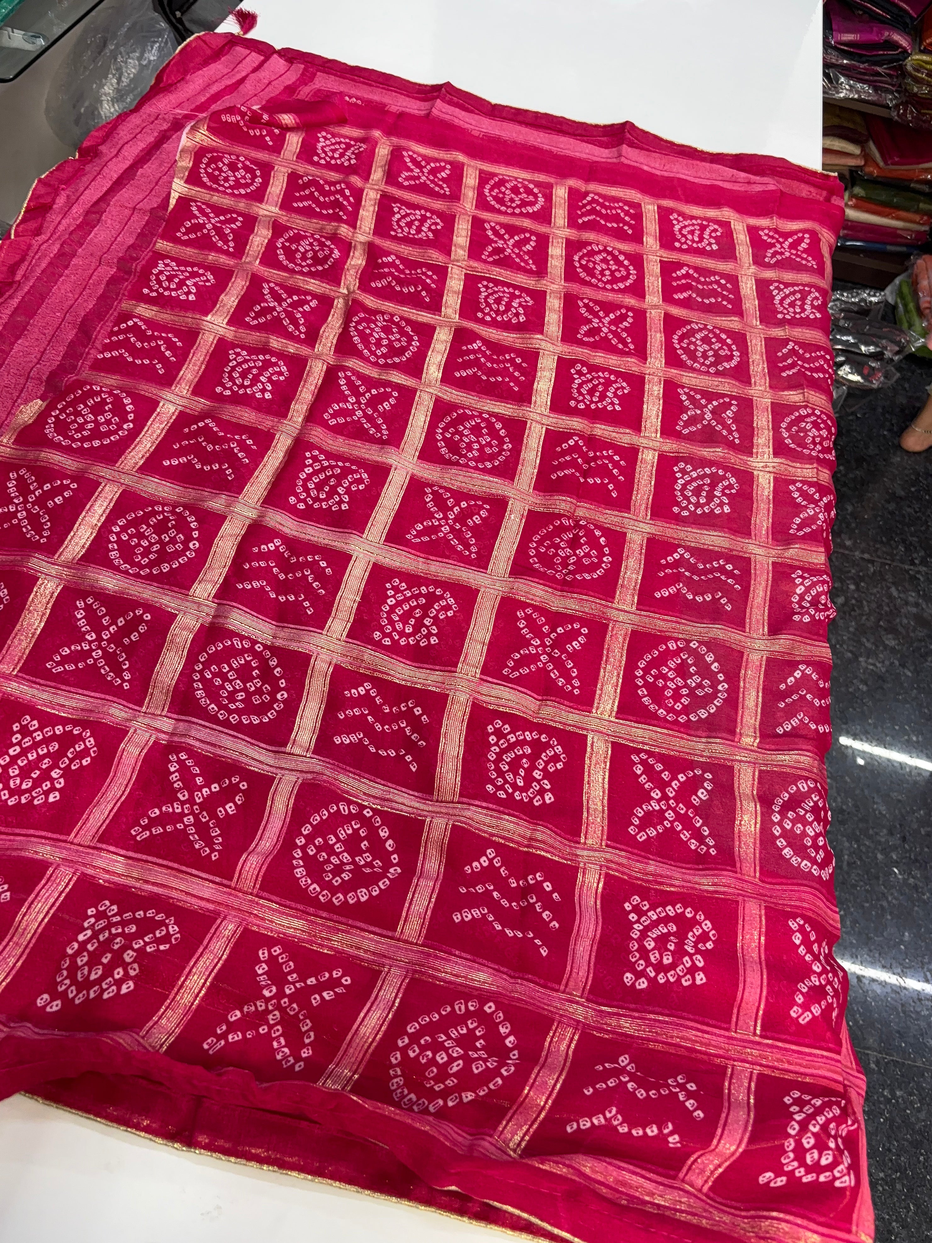 Beautiful Bandhini Design Fancy Saree