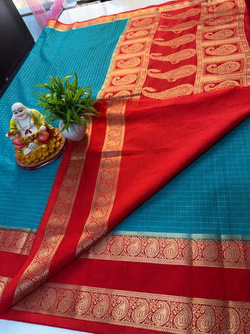 Premium Mysore Crape Silk Saree with Mango Bentex Border & Rich Pallu…