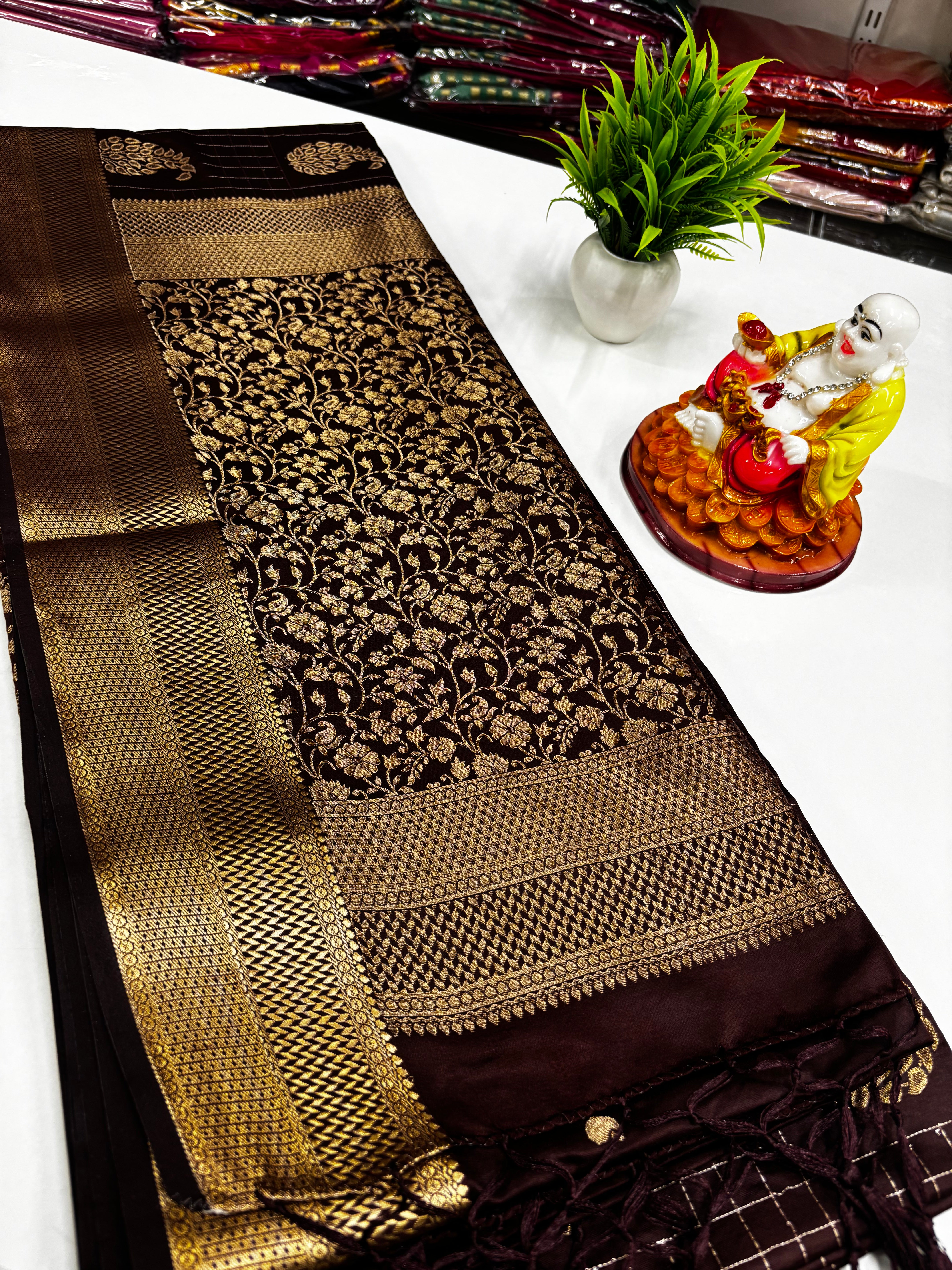 Premium Pure Satin Saree – Elegant & Luxurious Drape by Padmavathi Silks and Sarees