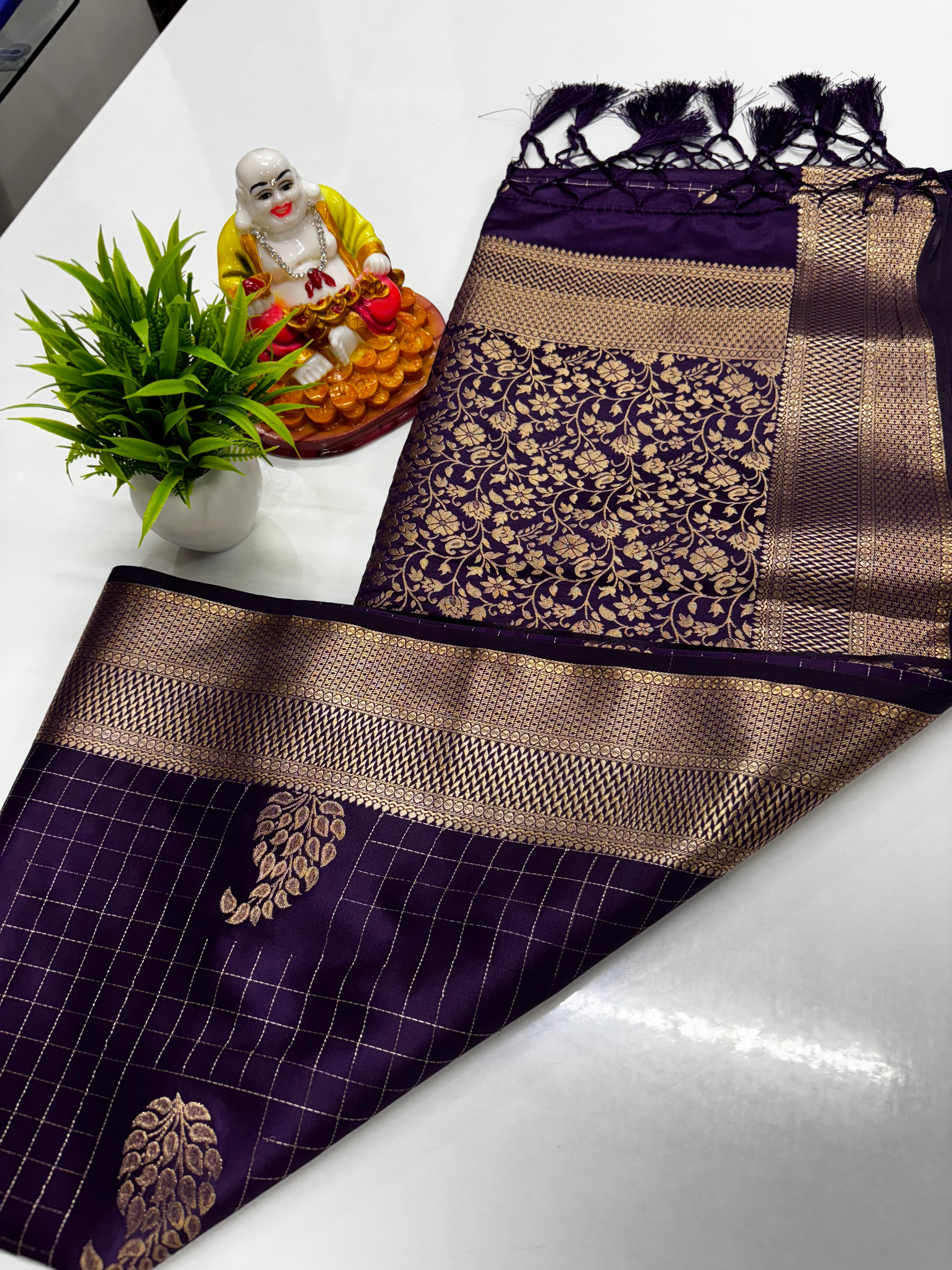 Premium Pure Satin Saree – Elegant & Luxurious Drape by Padmavathi Silks and Sarees
