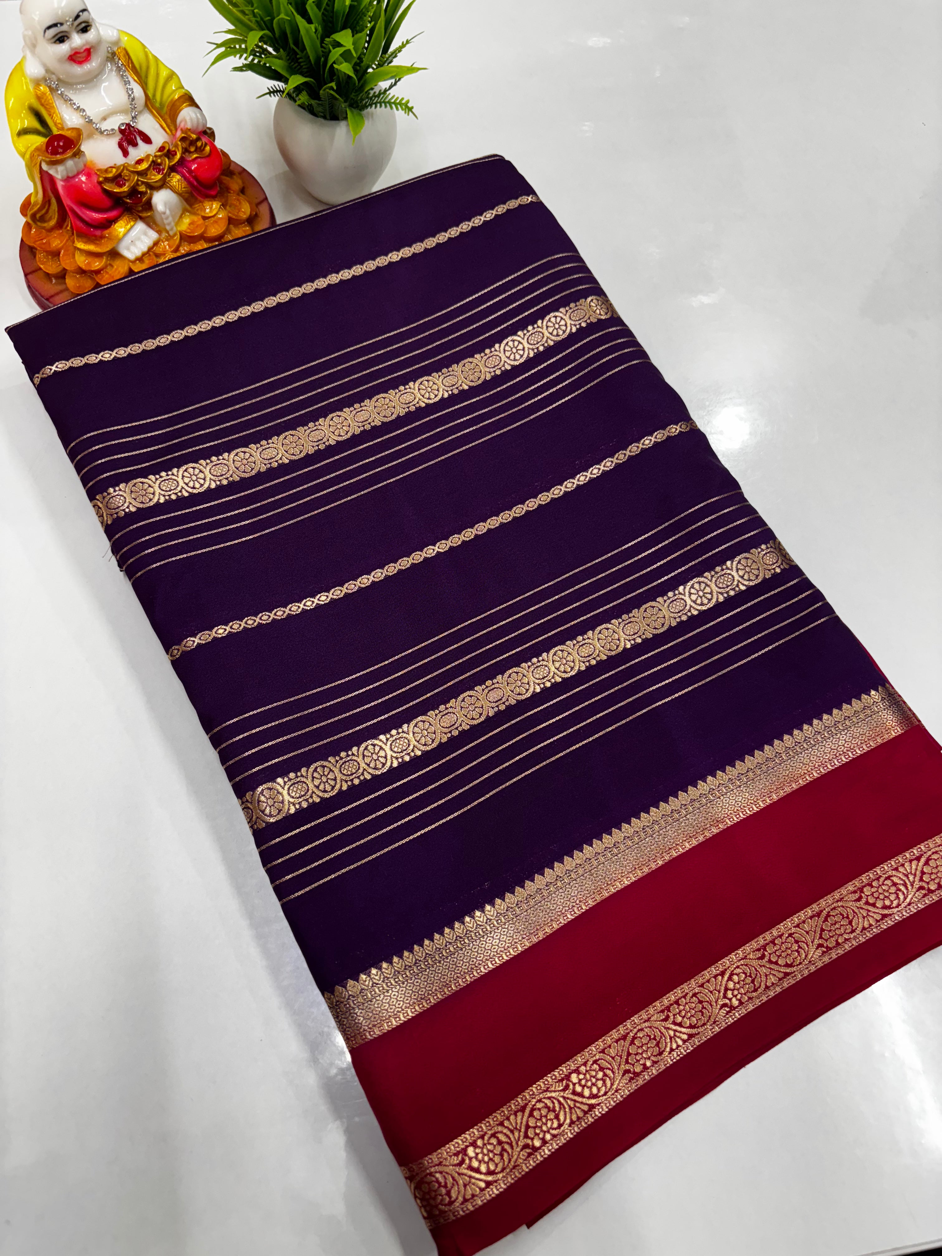 Semi Crepe Saree with Beautiful Stripes
