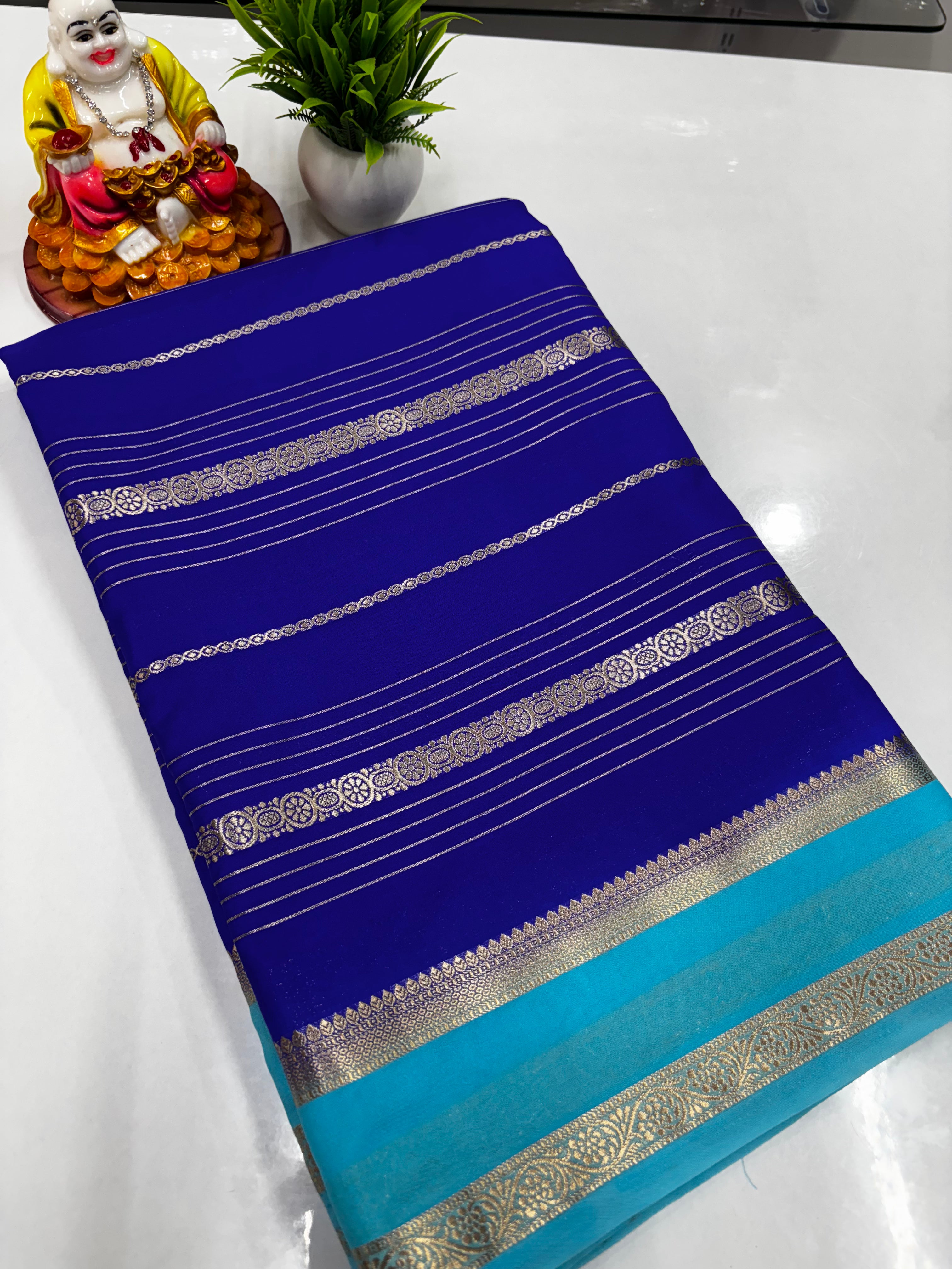 Semi Crepe Saree with Beautiful Stripes
