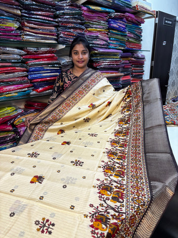 🌸 Beautiful Kalamkari Dola Silk Saree 🌸