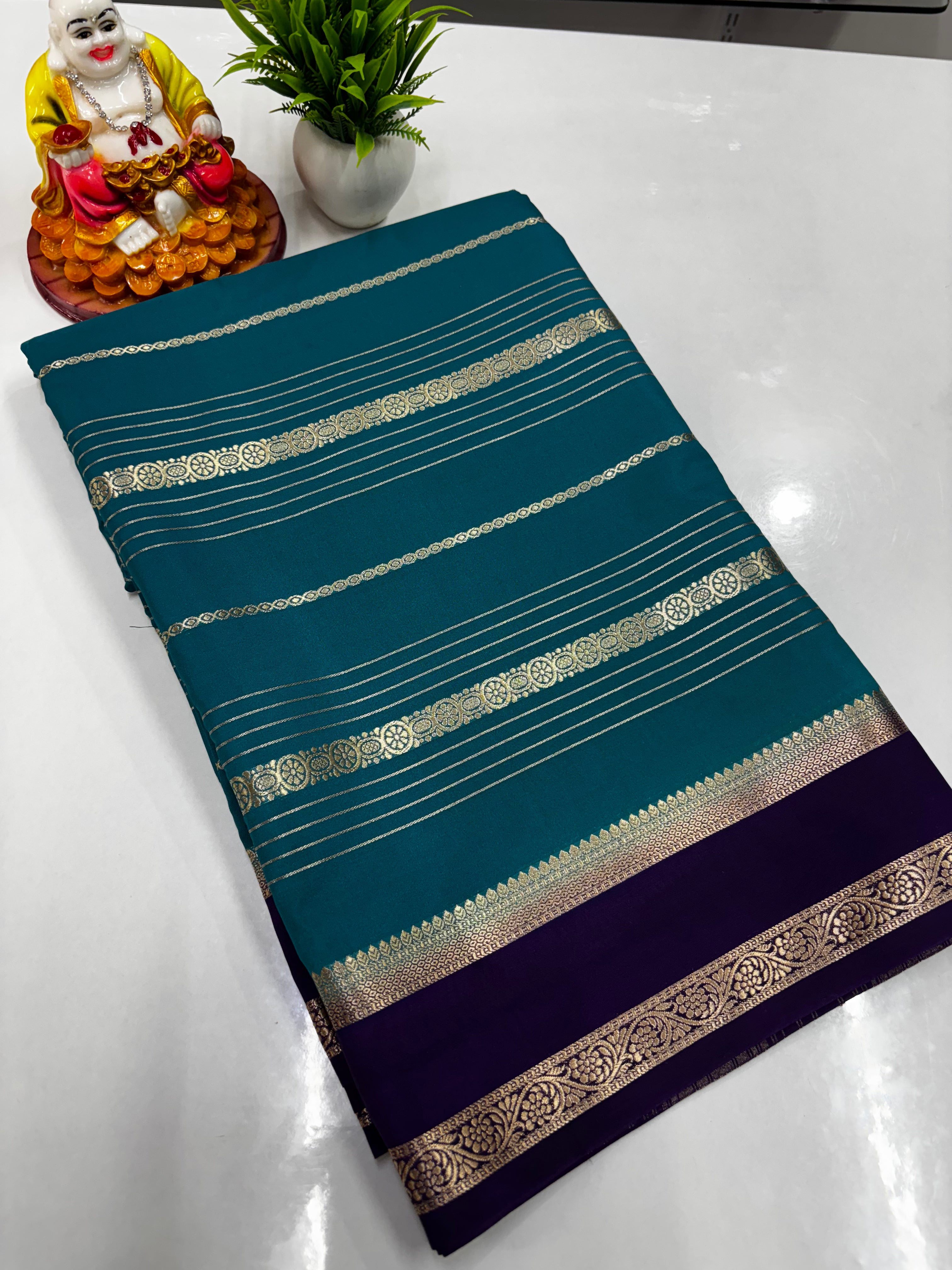 Semi Crepe Saree with Beautiful Stripes