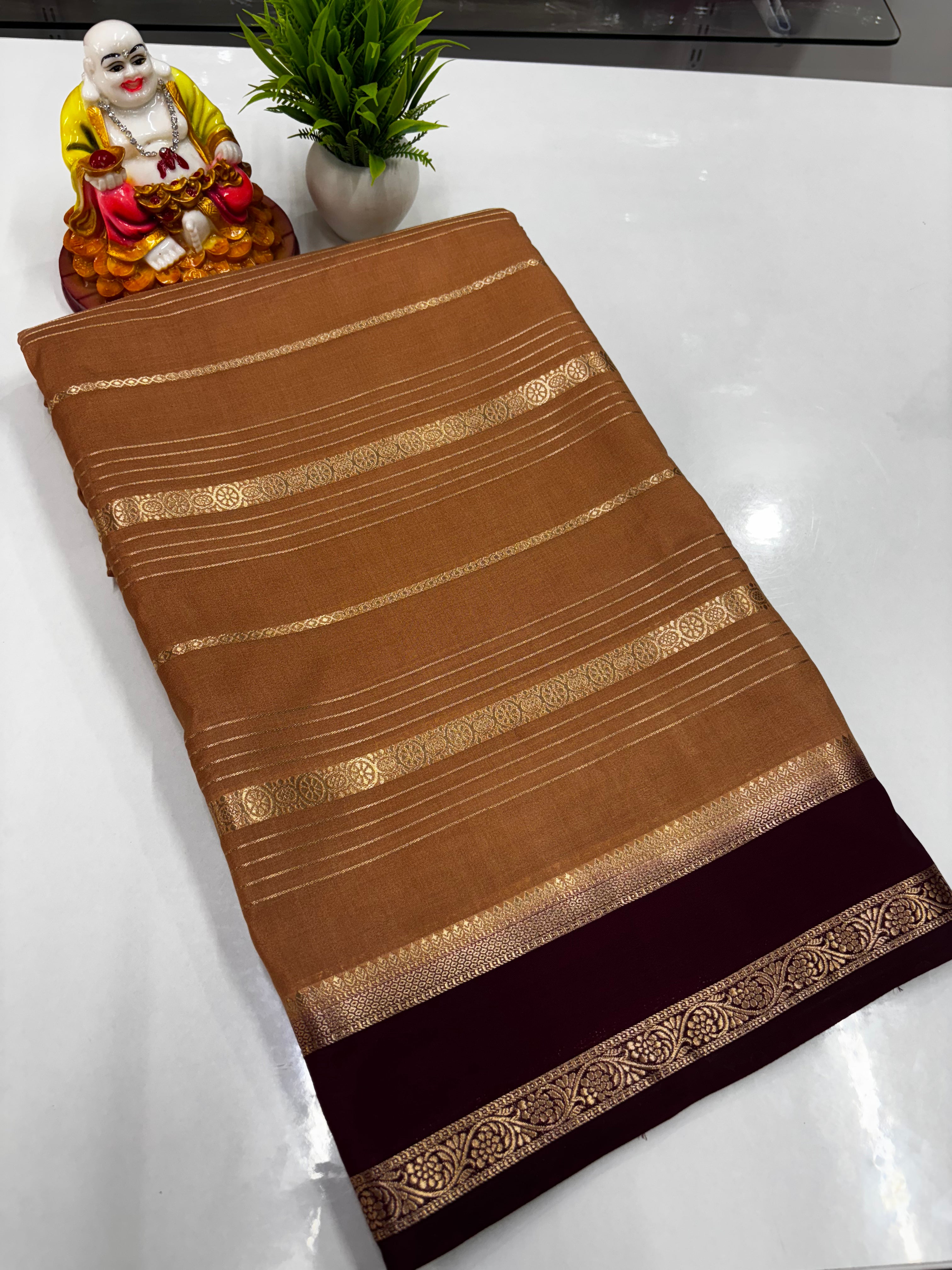 Semi Crepe Saree with Beautiful Stripes