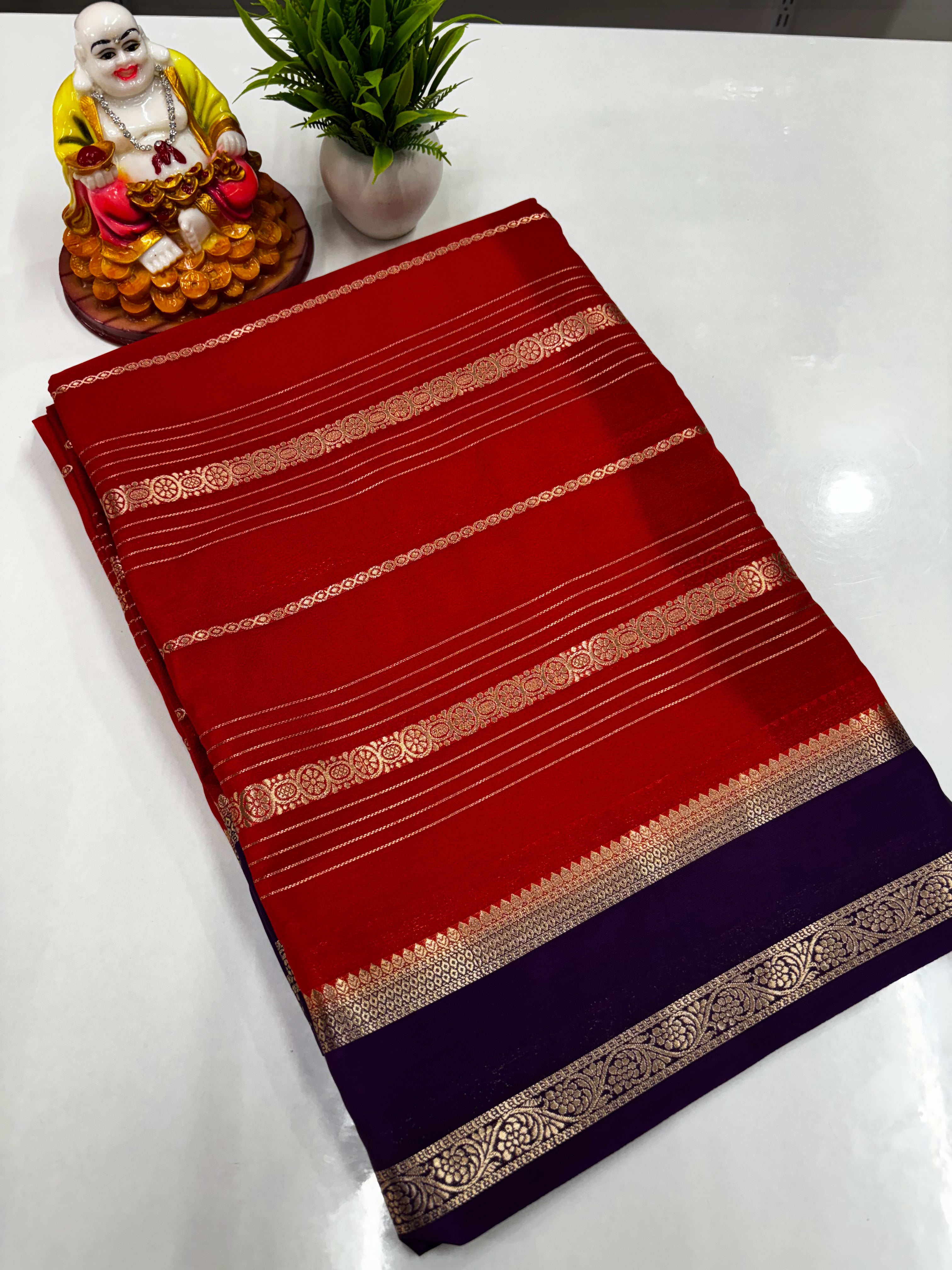 Semi Crepe Saree with Beautiful Stripes