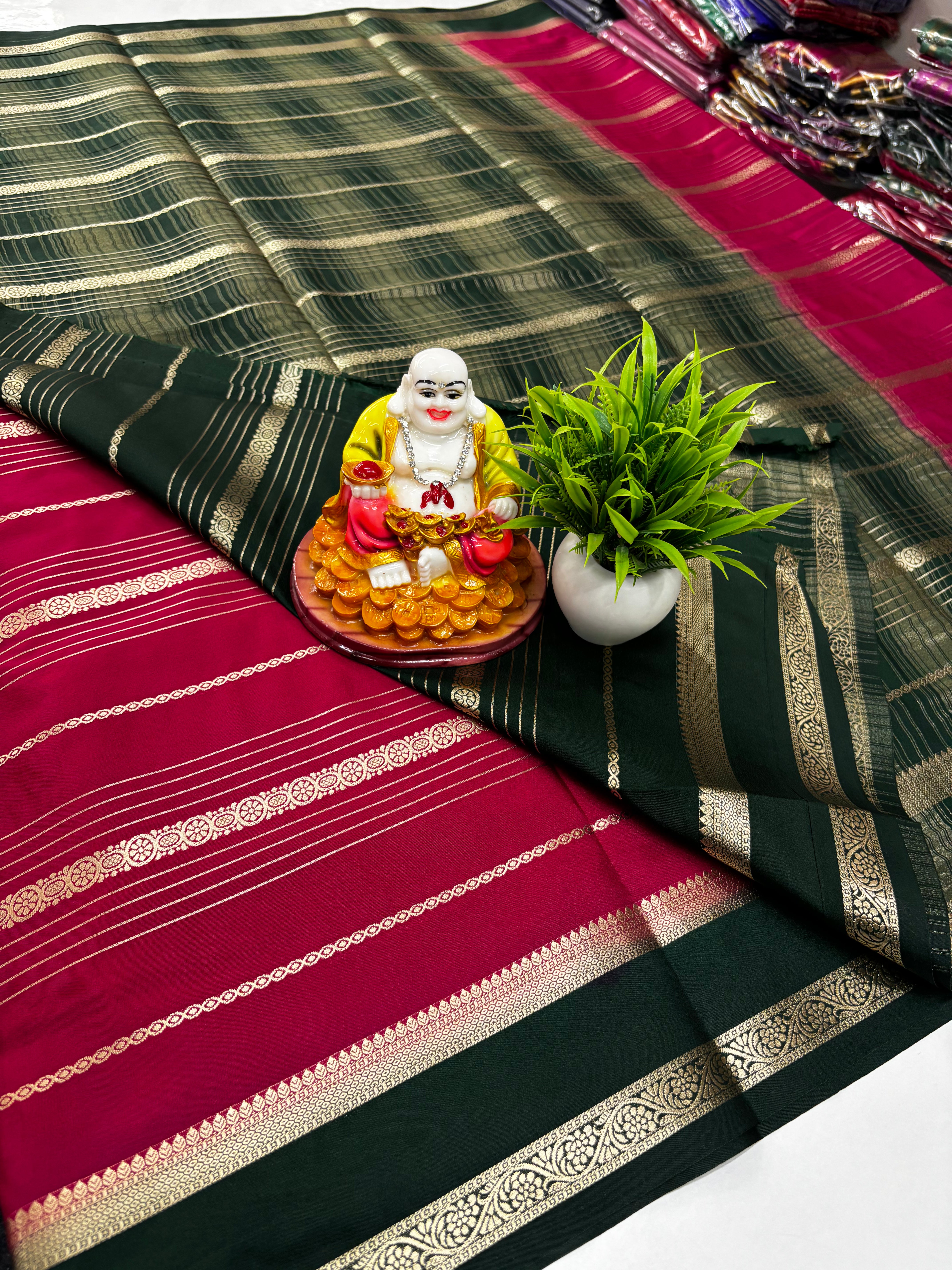 Semi Crepe Saree with Beautiful Stripes