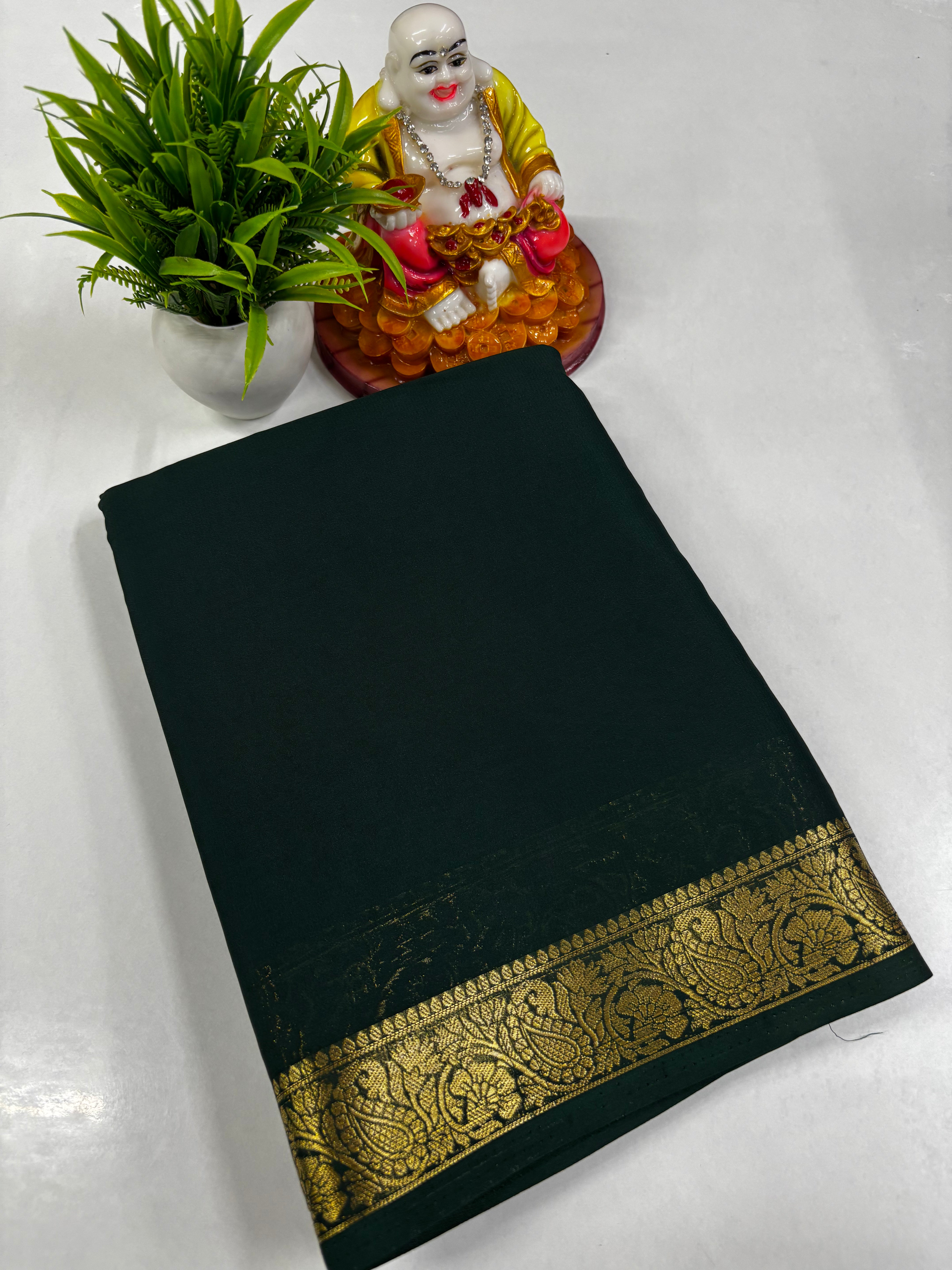 semi crepe sarees with small mango border