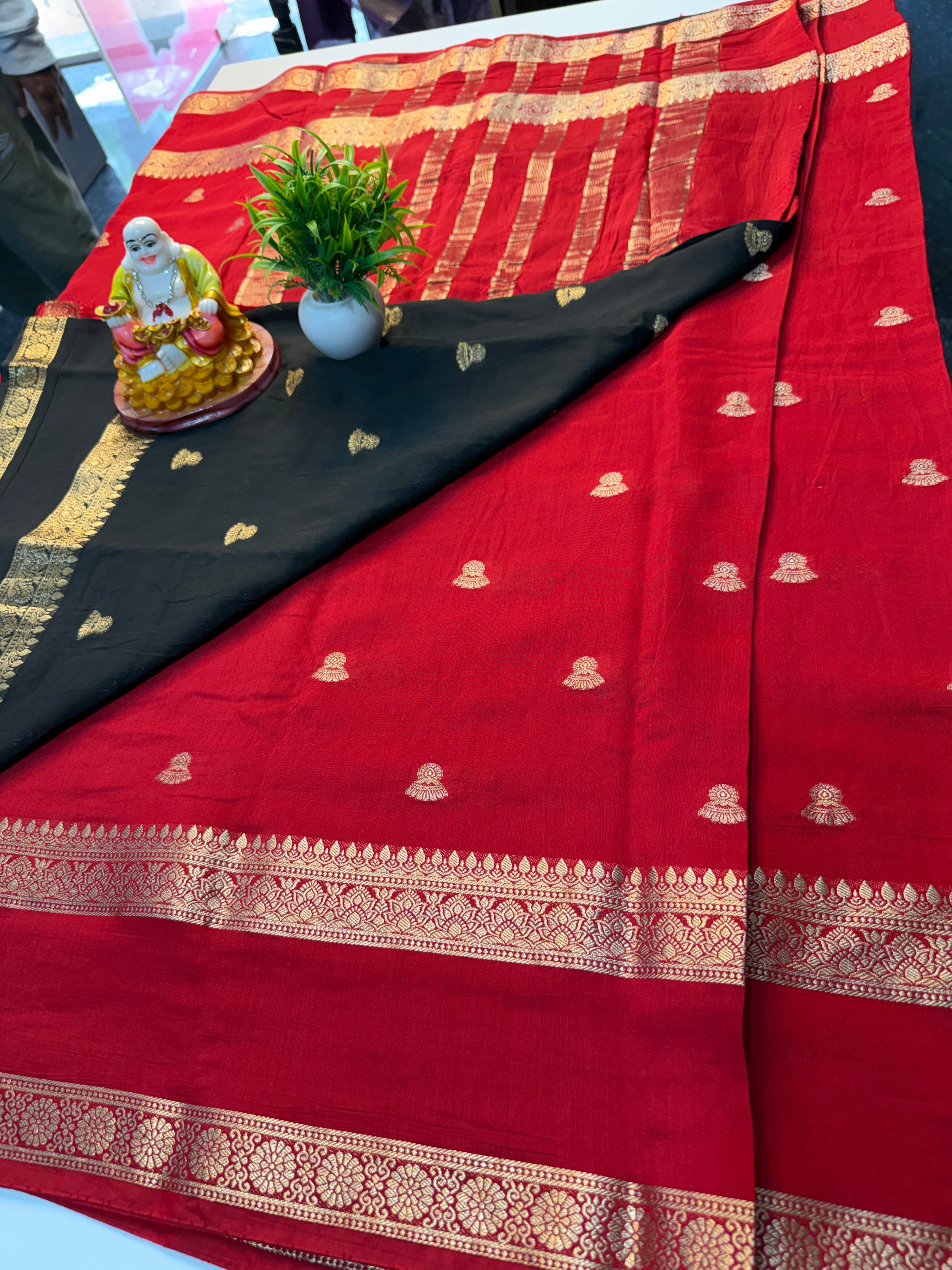 Premium Semi Viscose Saree with Jhumka Buttas & Contrast Blouse | Padmavathi Silks and Sarees…