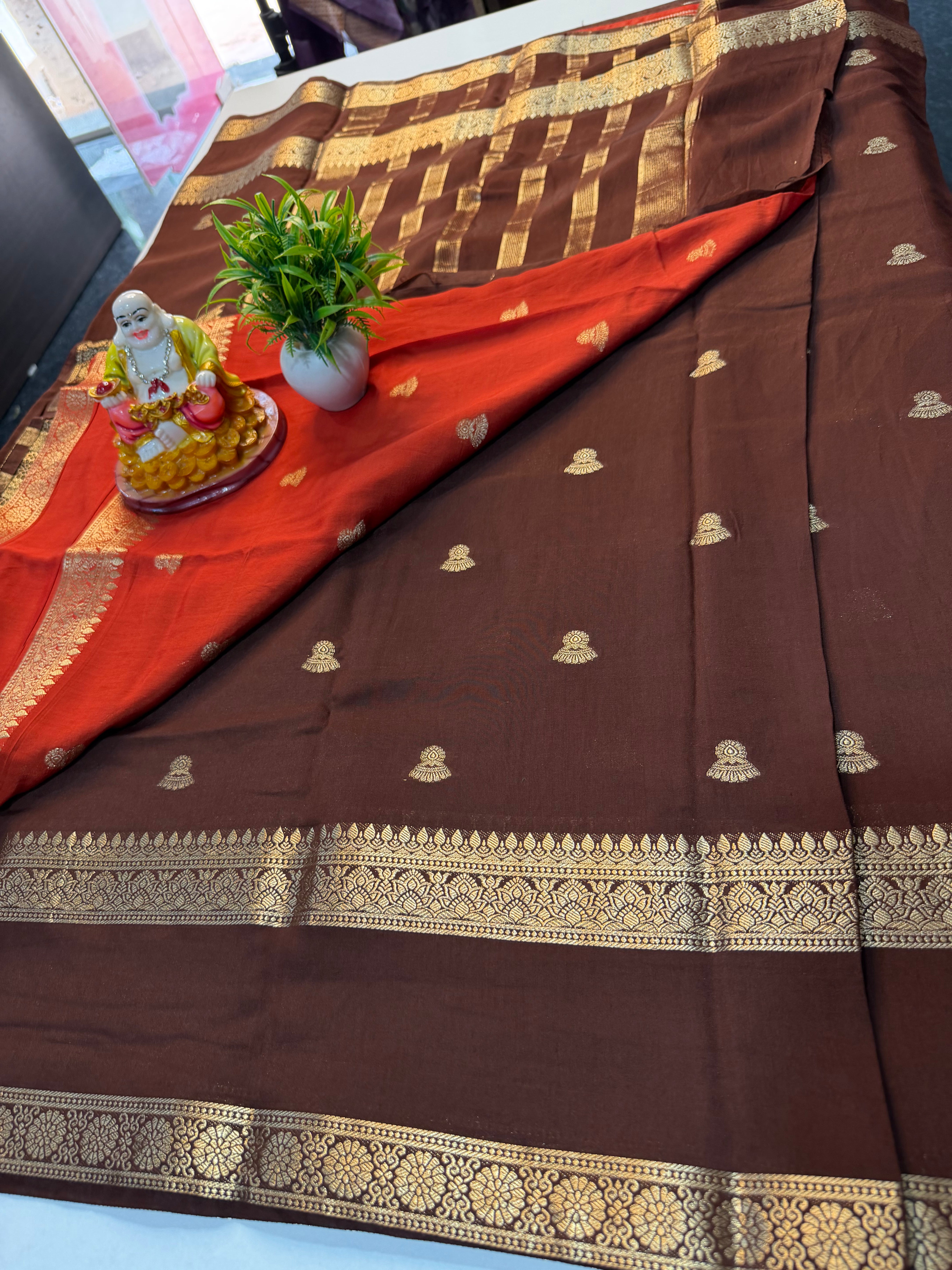 Premium Semi Viscose Saree with Jhumka Buttas & Contrast Blouse | Padmavathi Silks and Sarees…