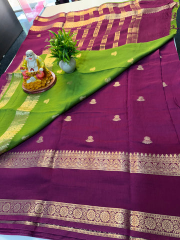 Premium Semi Viscose Saree with Jhumka Buttas & Contrast Blouse | Padmavathi Silks and Sarees…