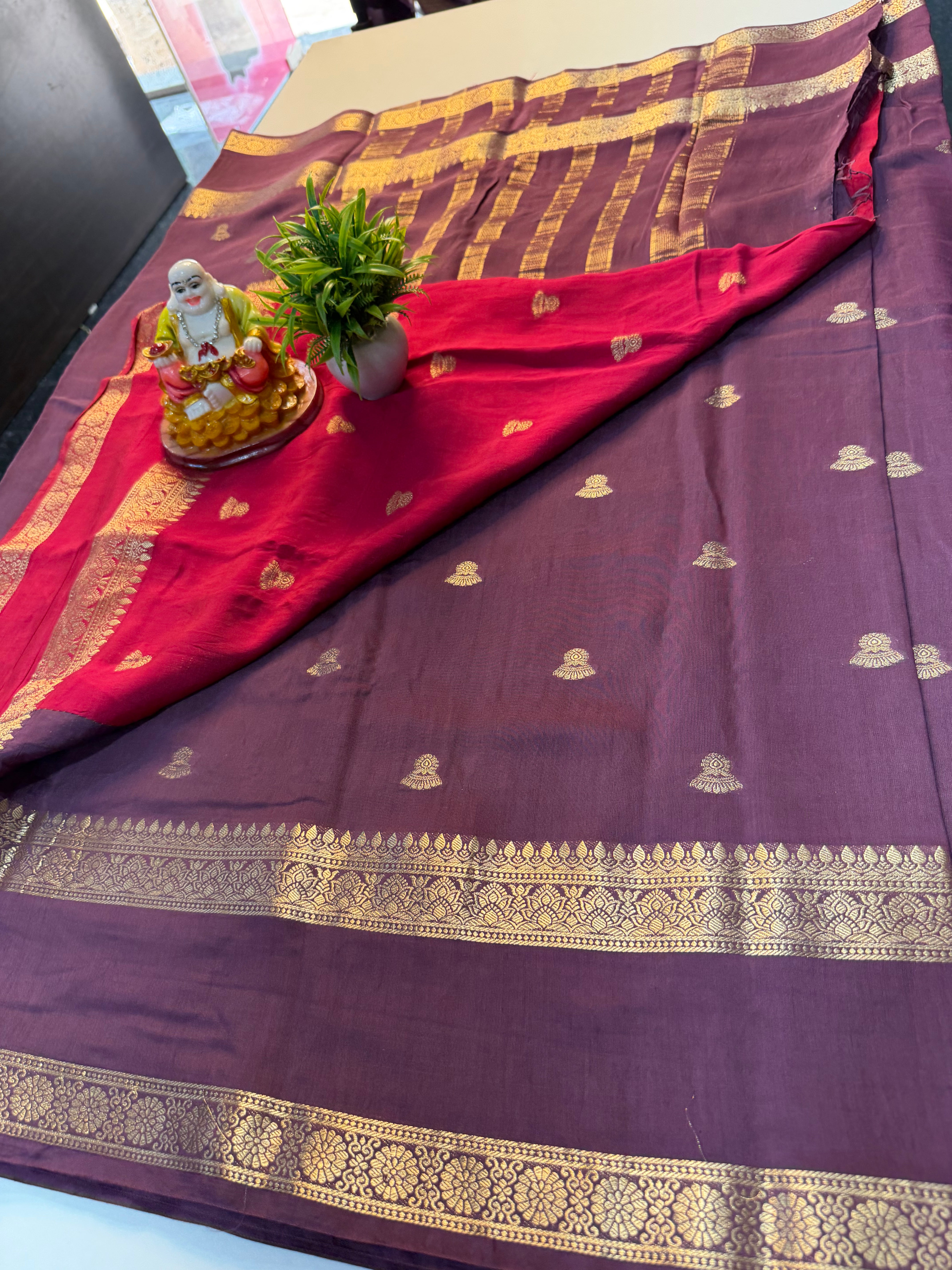Premium Semi Viscose Saree with Jhumka Buttas & Contrast Blouse | Padmavathi Silks and Sarees…