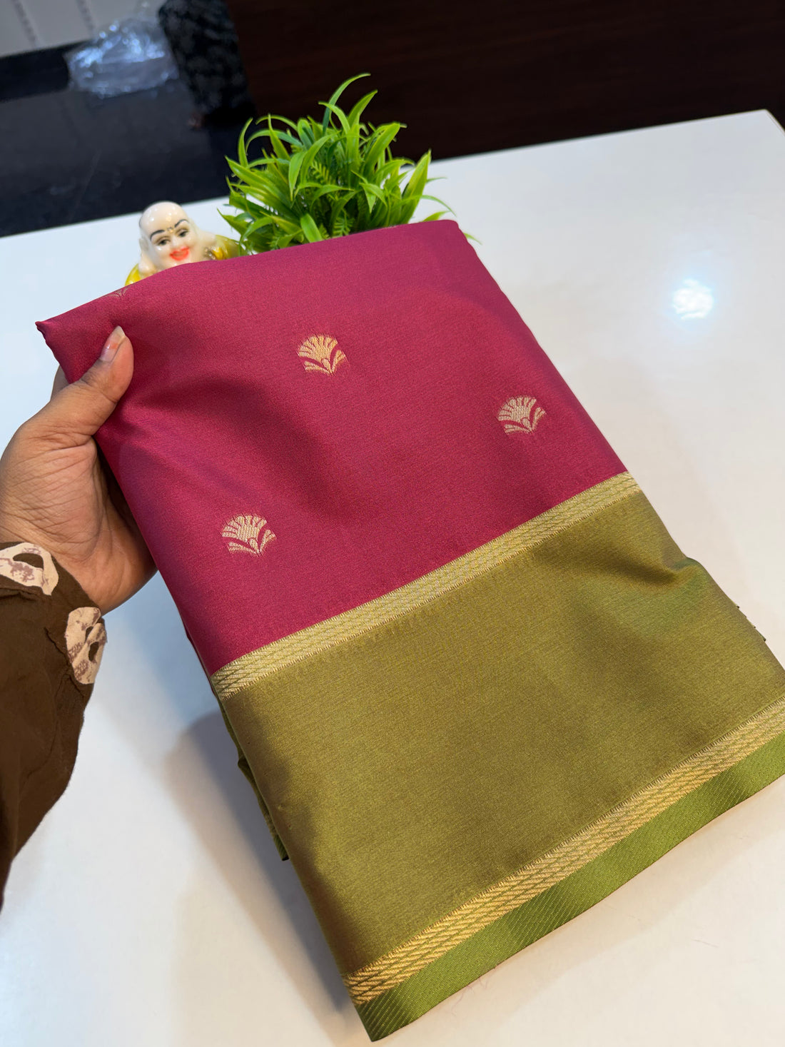 Semi Silk Saree with Bentex Border, Rich Pallu & Butta Blouse | Padmavathi Silks and Sarees