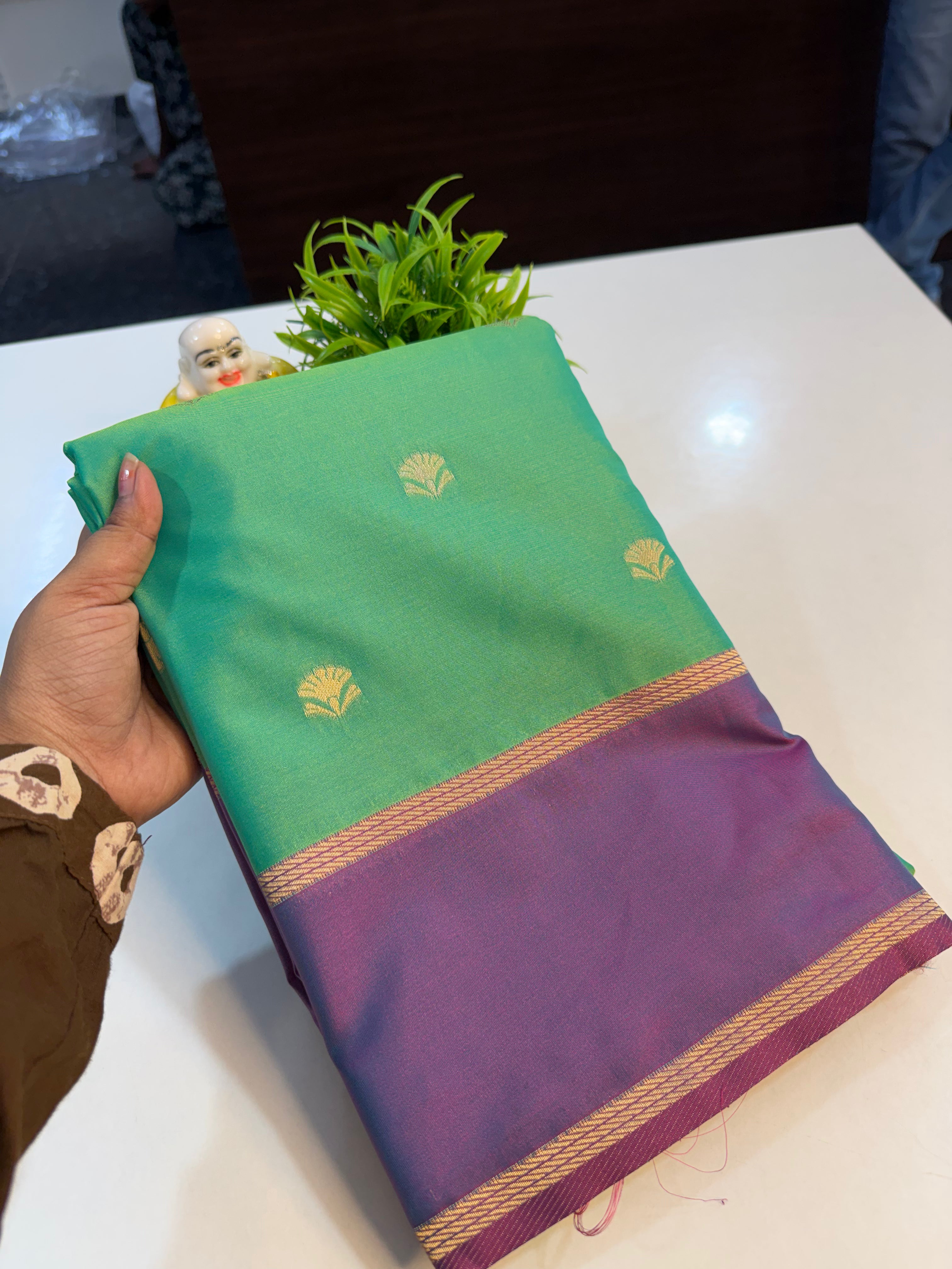 Semi Silk Saree with Bentex Border, Rich Pallu & Butta Blouse | Padmavathi Silks and Sarees