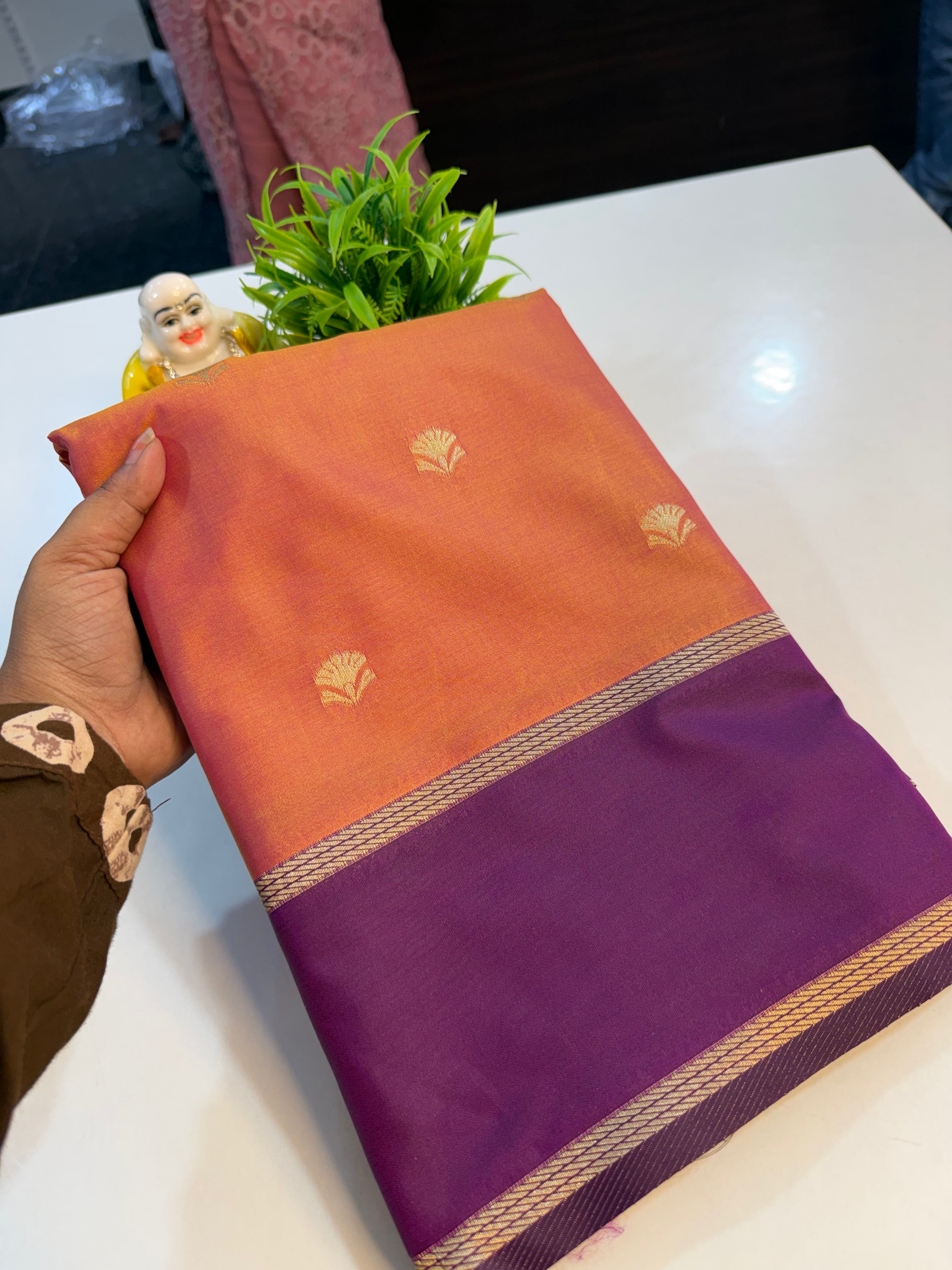 Semi Silk Saree with Bentex Border, Rich Pallu & Butta Blouse | Padmavathi Silks and Sarees