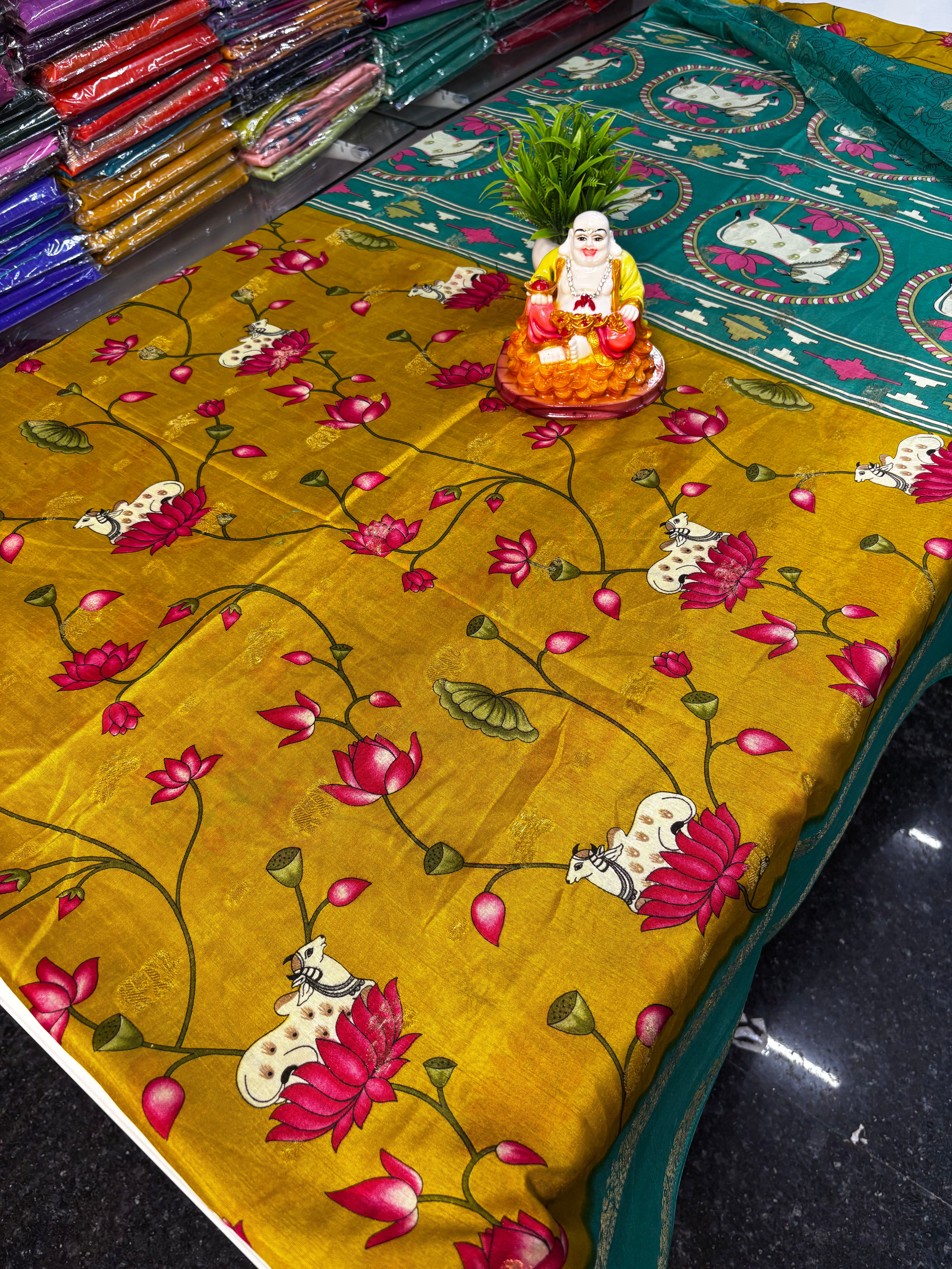 Beautiful Bandhini with Kalamkari Design Saree